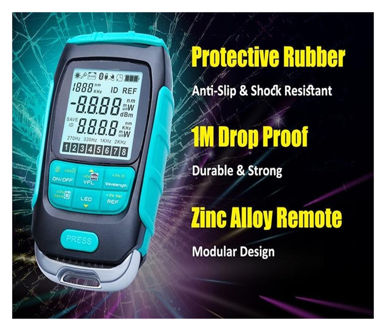 Testeur de Fibre Optique Compteur De Puissance MT-7616 Haute Précision, Testeur Stylo Optique Multifonctionnel 4 en 1, Test Défaillance Câble Déconnecté