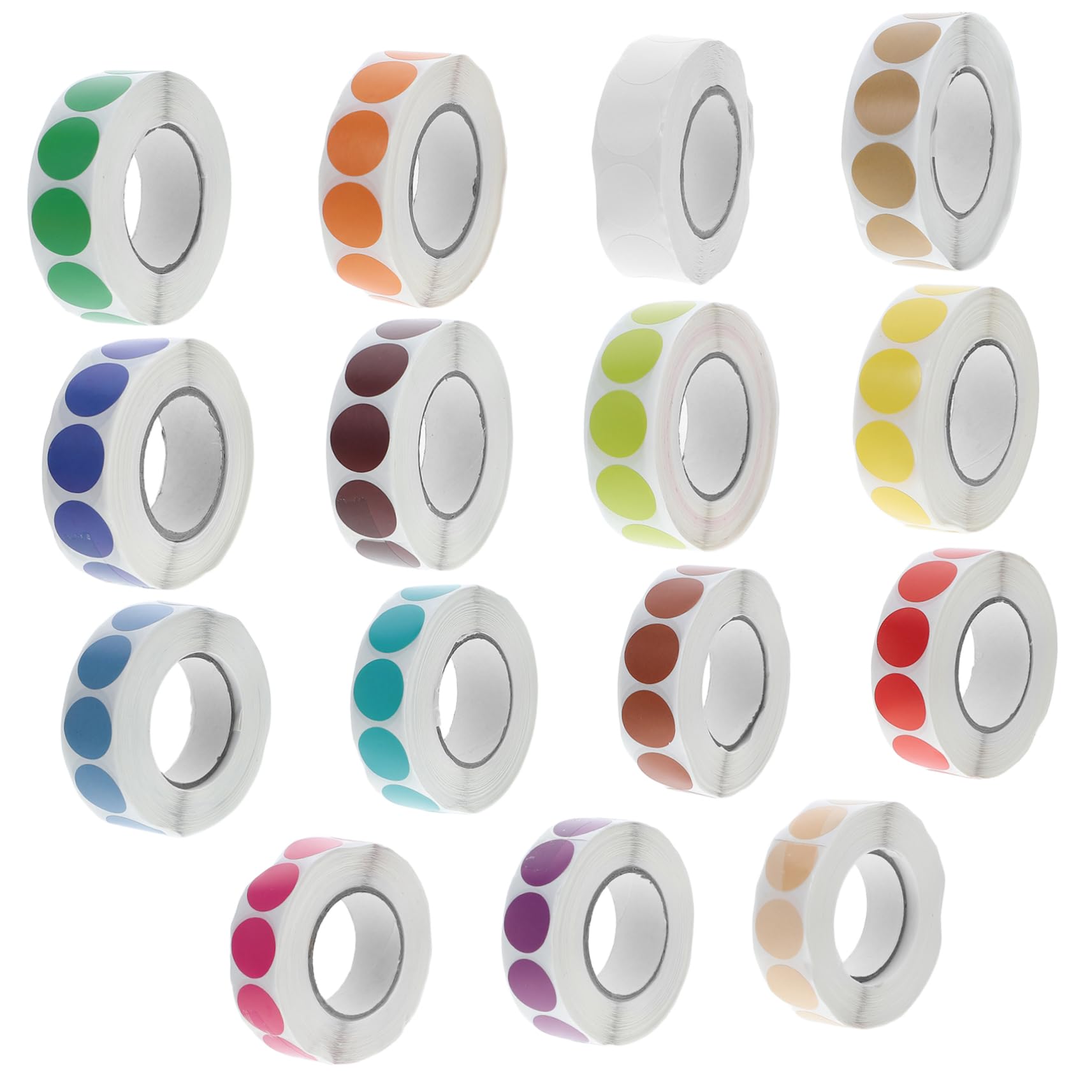 HOMSFOU 15pezzi Etichette Autoadesive Punti di Colore per Categorizzazione e Etichettatura Nastro Scrivibile per Ristoranti Scuole e Progetti Fai da Te Colore Casuale