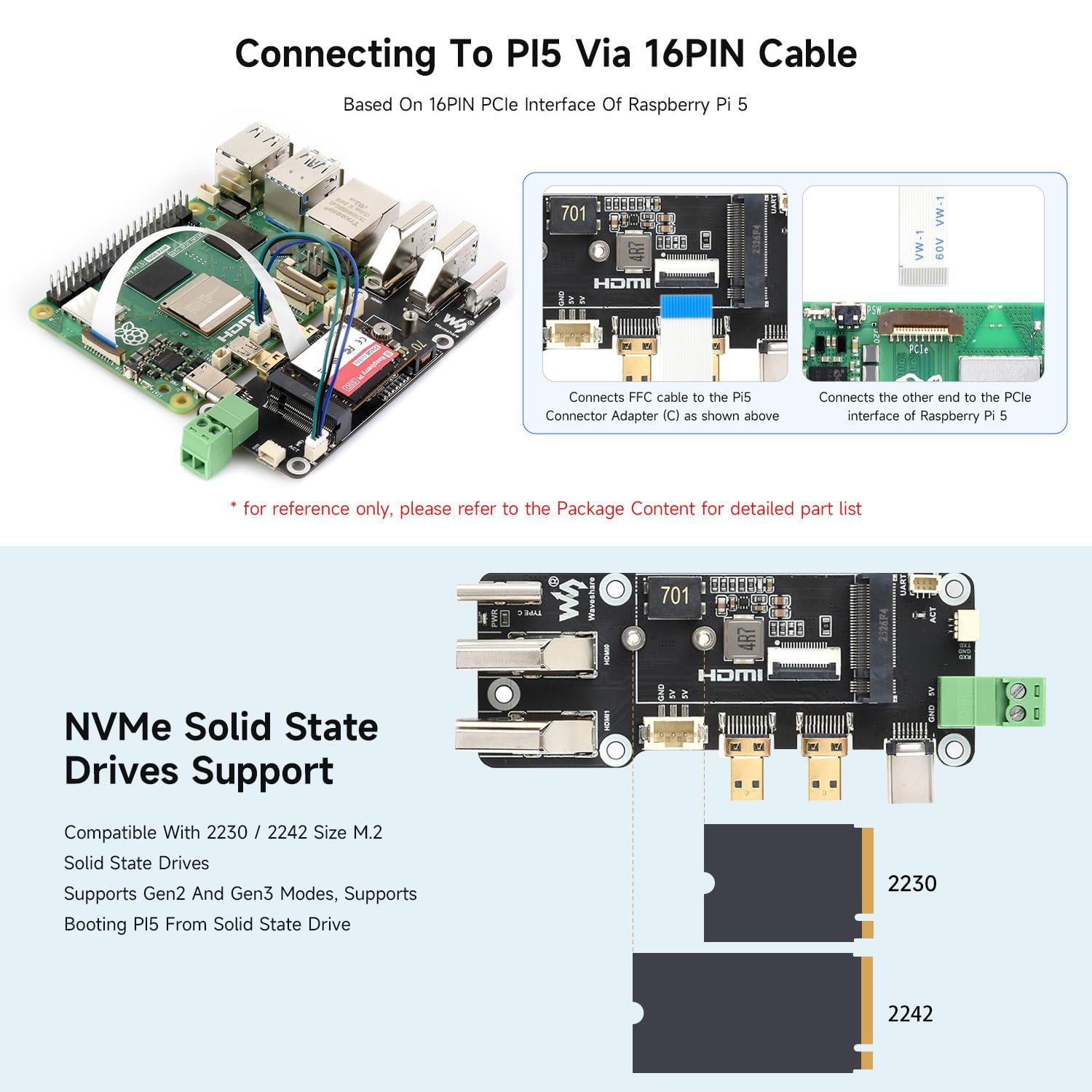 Amazon.co.jp: Waveshare PCIe - M.2 多機能アダプター NVMe Protocol