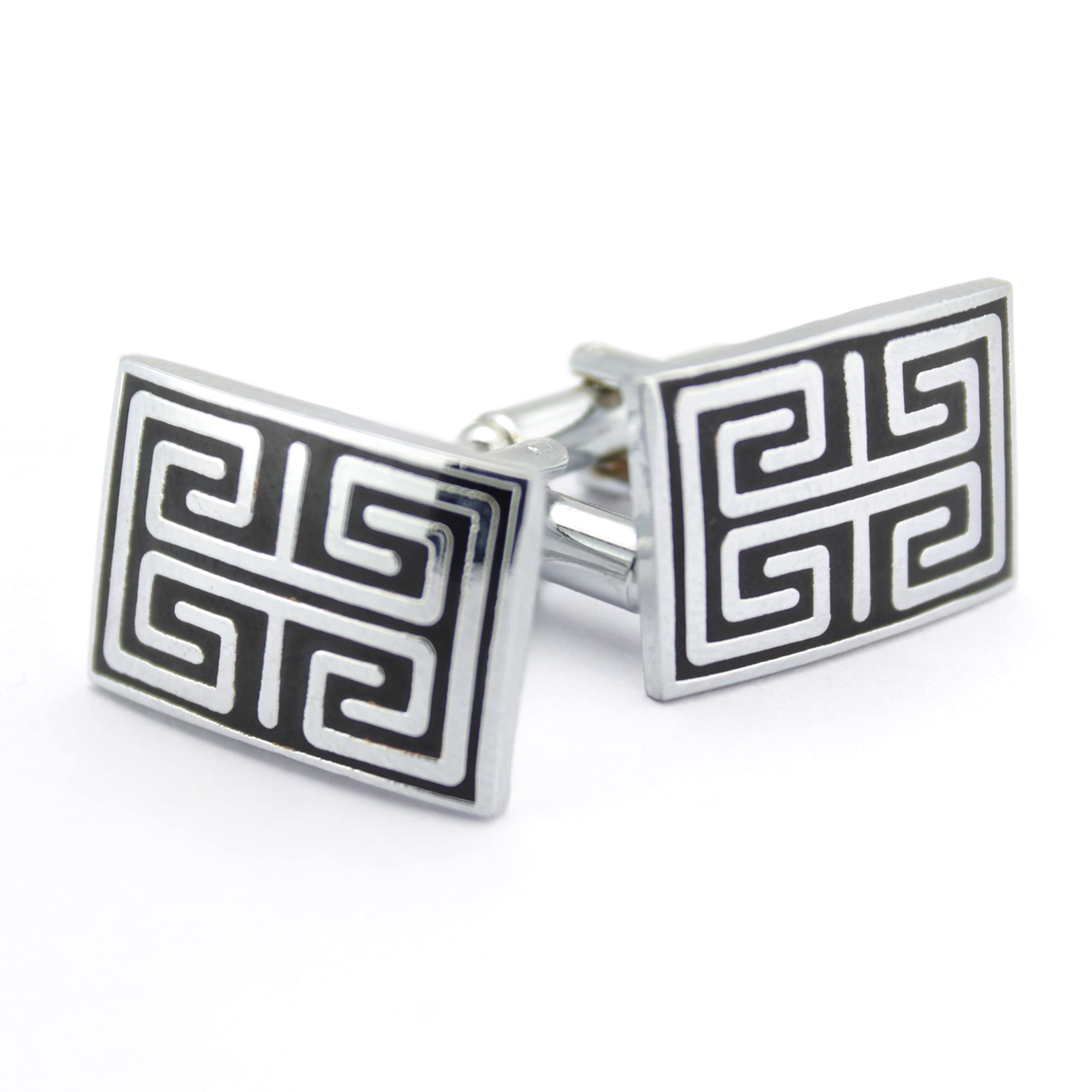 Kavove The Maze Walker Black & Silver Cufflink For Men (B0B9VGYTH1) Amazon Price History, Amazon Price Tracker