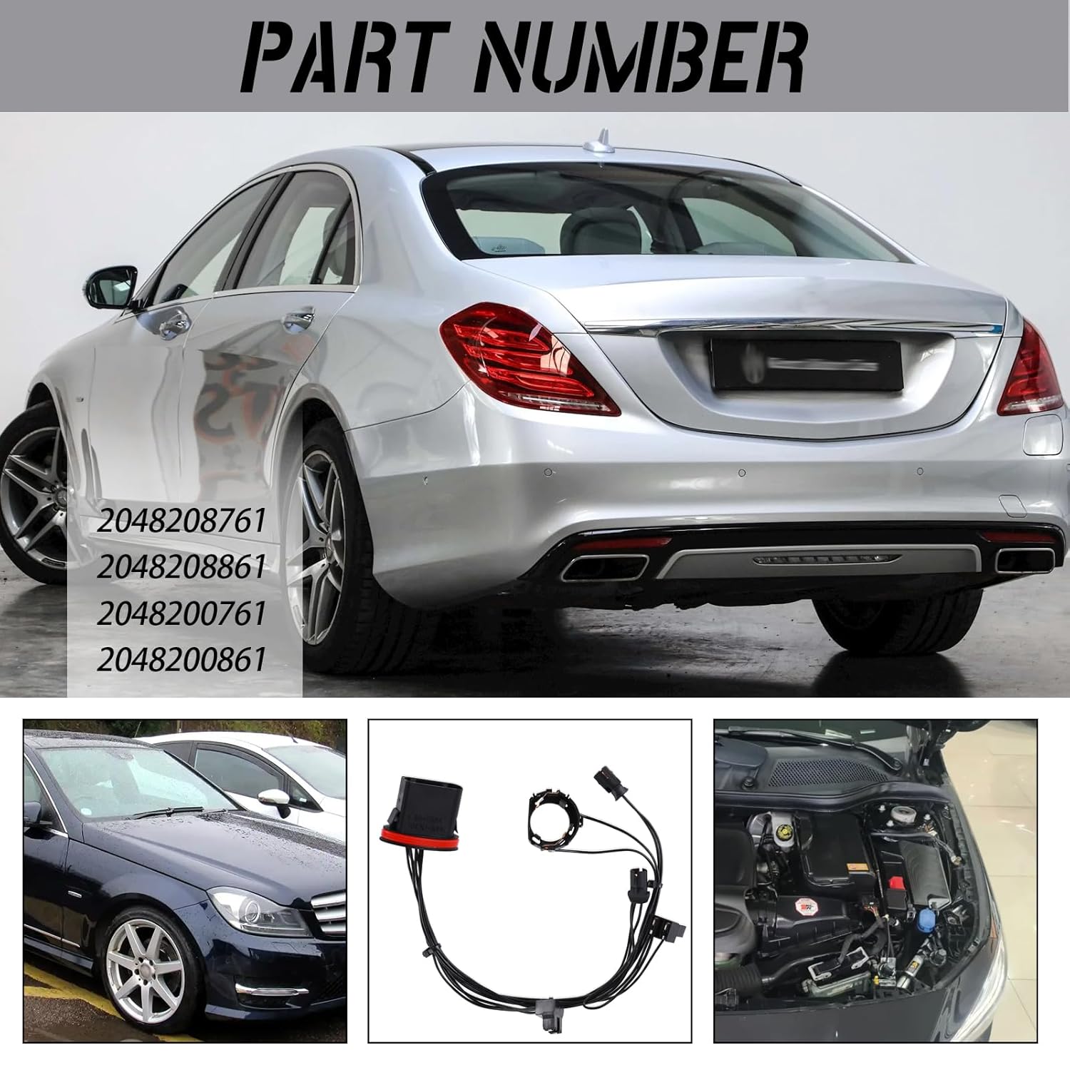 Headlight Wiring Harness Compatible with 2008 2009 2010 2011 Mercedes-Benz W204 C300 C230 C350(Position:Driver Side or Passenger Side)