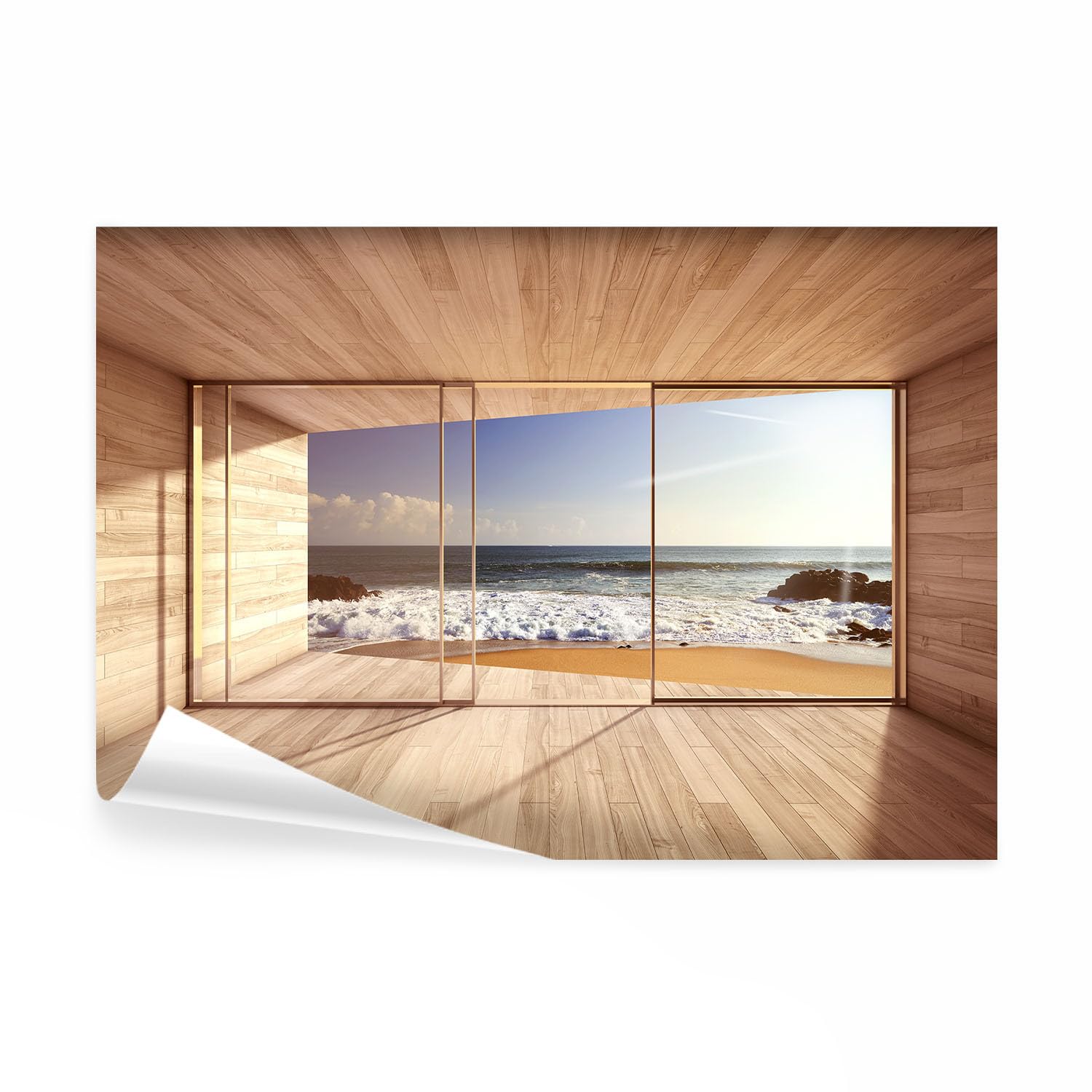 Tapisserie decorative vue sur mer panoramique grand format 350x256 cm pour chambre