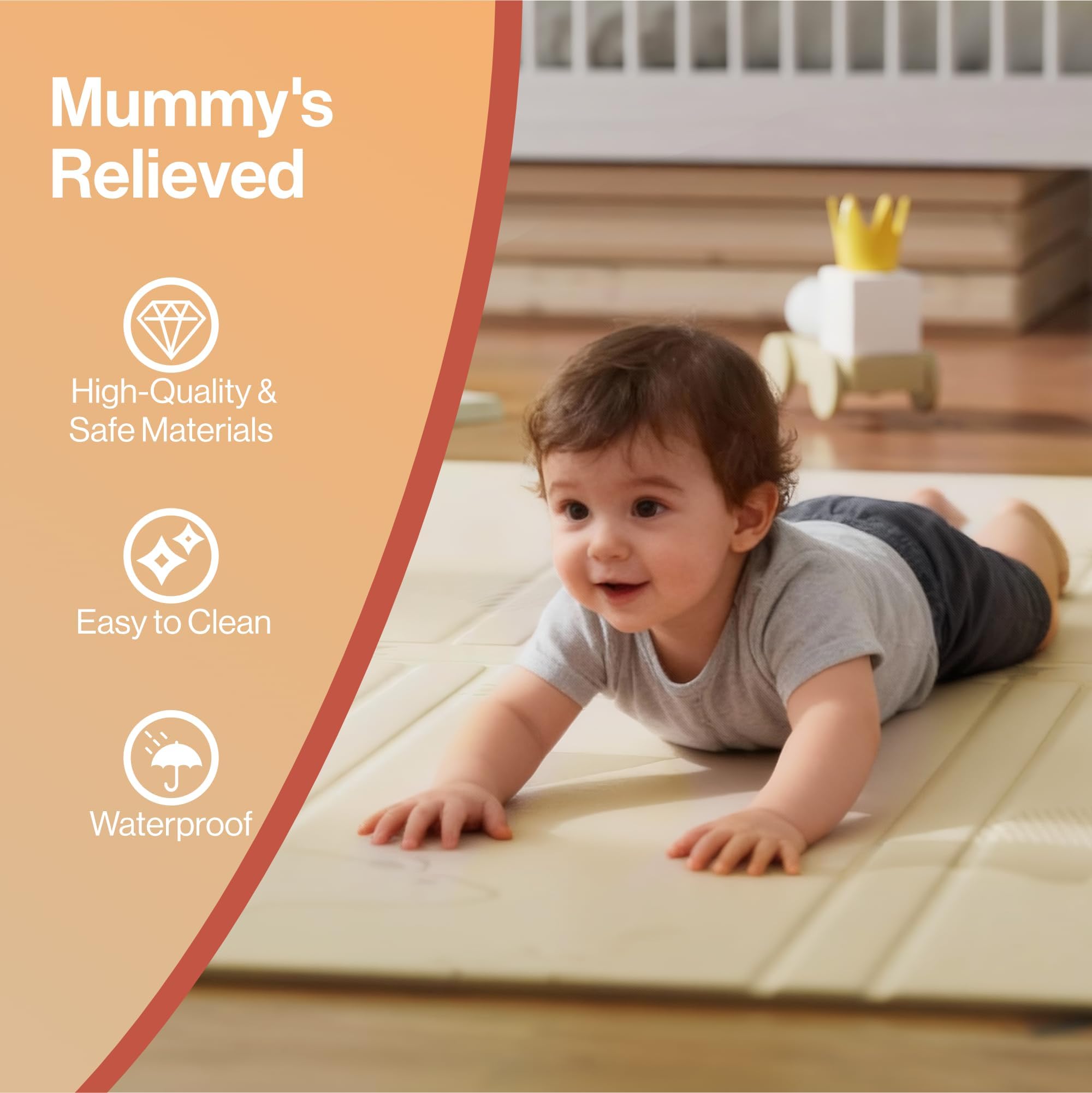 Baby Play Mat, Large Reversible & Foldable Waterproof Foam Playmat 200x180cm, Double-Sided Non-Slip Toddler Floor Mat for Crawling, Tummy Time, Nursery, Portable Floor Mat, Farm — view 4