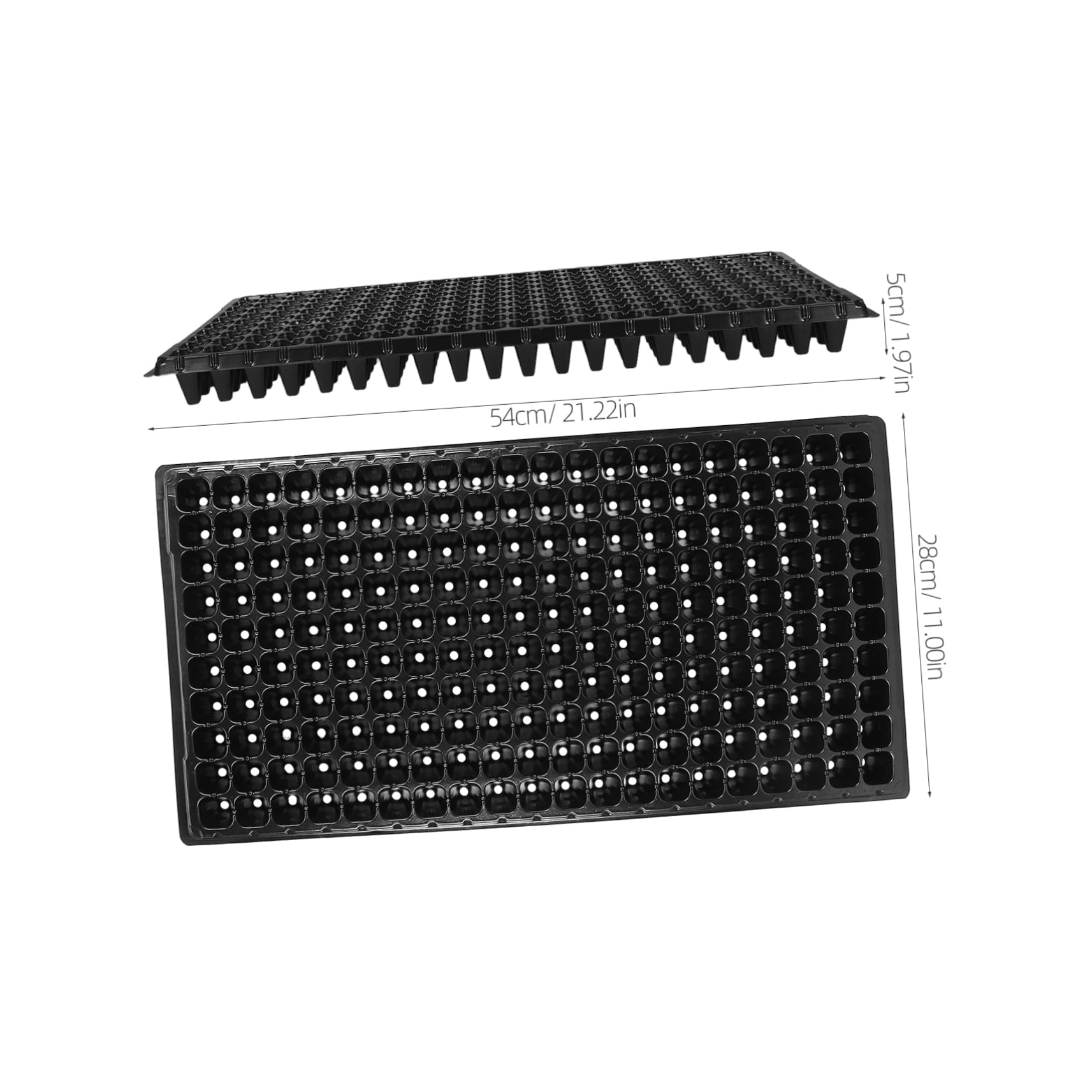 Plateau de Germination Noir 10 Pcs PVC, 200 Alvéoles Léger pour Jardin