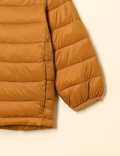 Miniatura 20 de Yaxa Essentials Boys Lightweight Water-Resistant Packable Hooded Puffer Jacket Amarillo dorado.,Verde Oliva Oscuro,Verde,Marrón