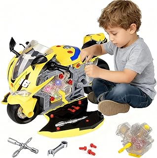Take Apart Motorcycle Toys Kids Mechanic Repair Set for Toddlers 3-5, Interactive Toy Engine