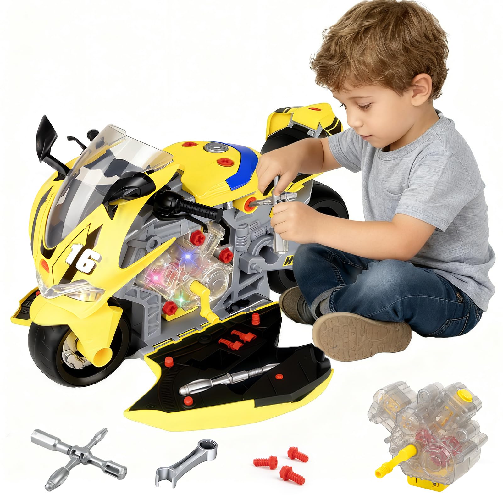 Amazon.com: Take Apart Motorcycle Toys Kids Mechanic Repair Set
