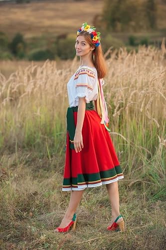 Miniatura 4 de Folk dress dance costume Ukrainian traditional wear red circle skirt white blouse