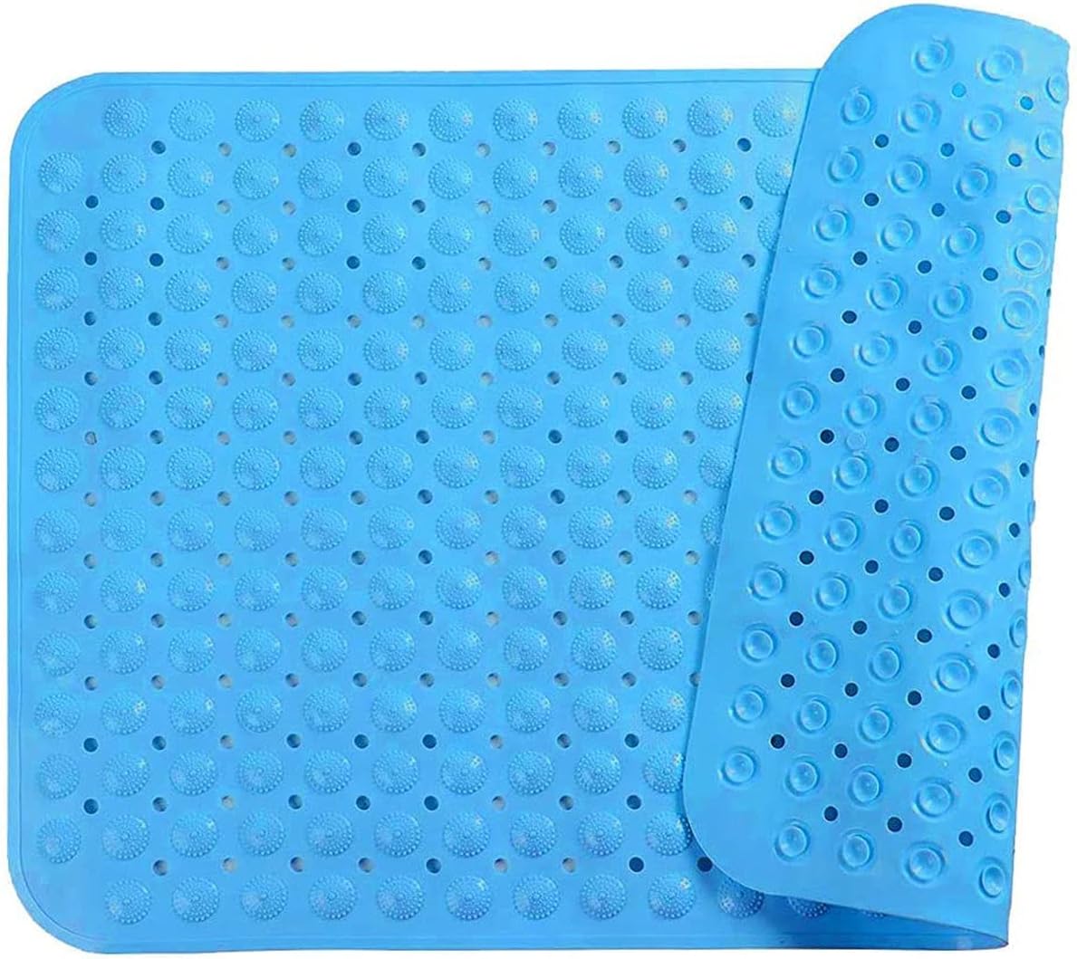 MIANKU Large Non Slip Bathtub & Shower Mat with Suction Cups and Drain Holes, Bathtub Mats Bathroom Mats Machine Washable, Anti Slip Bathroom Mats for Tub(88 cm X 58 cm) (Blue)