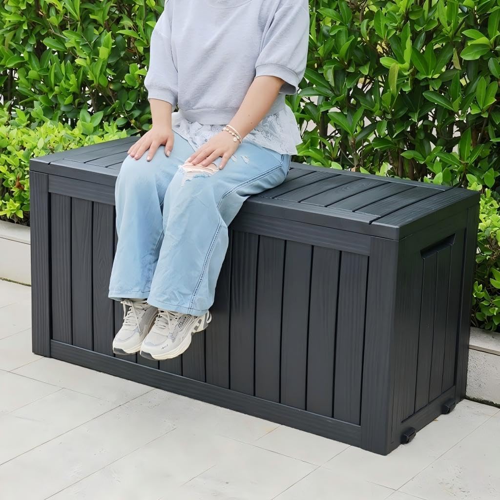 Amazon | 屋外収納ボックス 踏み台 物置 屋外 小型 300L 大容量 玄関
