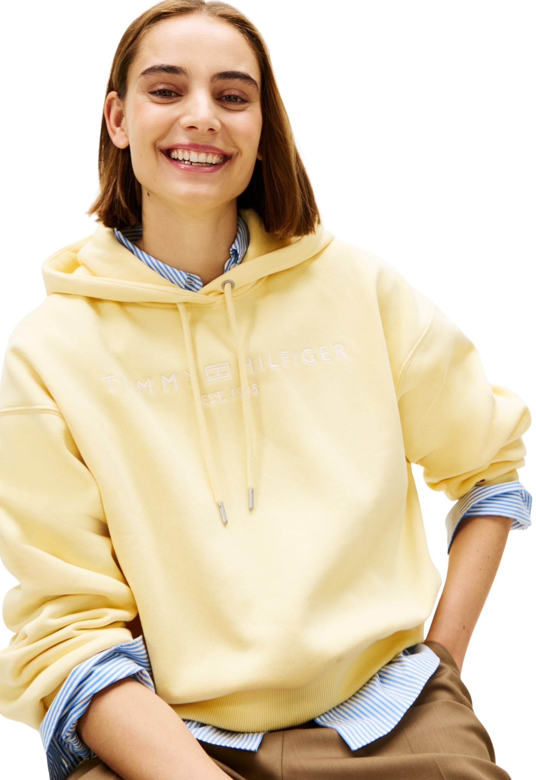 Tommy Hilfiger Corp Logo Mdrn Hoodie Ww0ww47832 Sudadera con Capucha Mujer (Pack de 1)