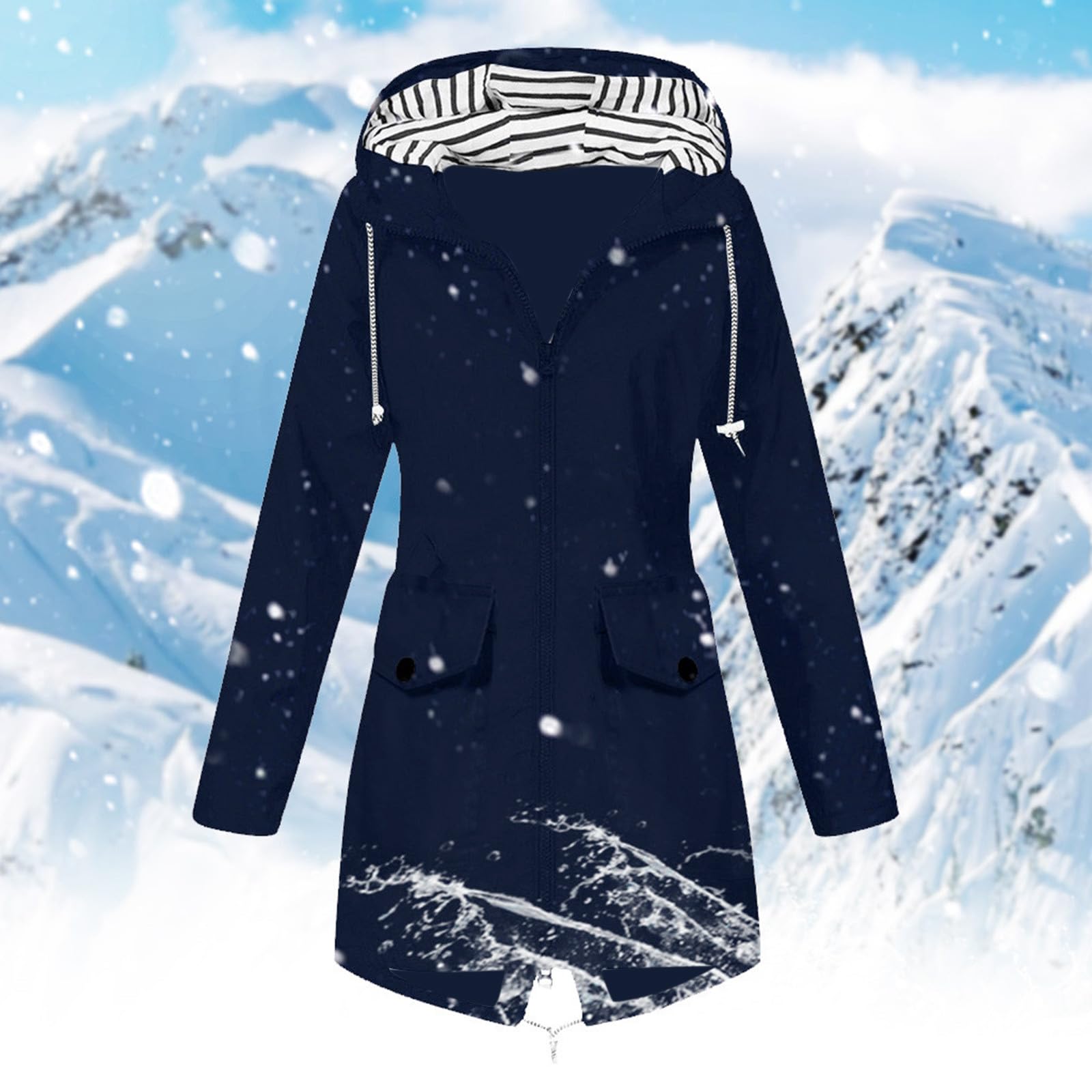 Giacca Antipioggia Impermeabile, Giacca da Pioggia Leggero Leggero Antivento Soft Shell Giacca a Vento con Cappuccio Pioggia Giacca Lunga da Trekking Giacca a Vento Ragazza Antipioggia Cosa Outdoor
