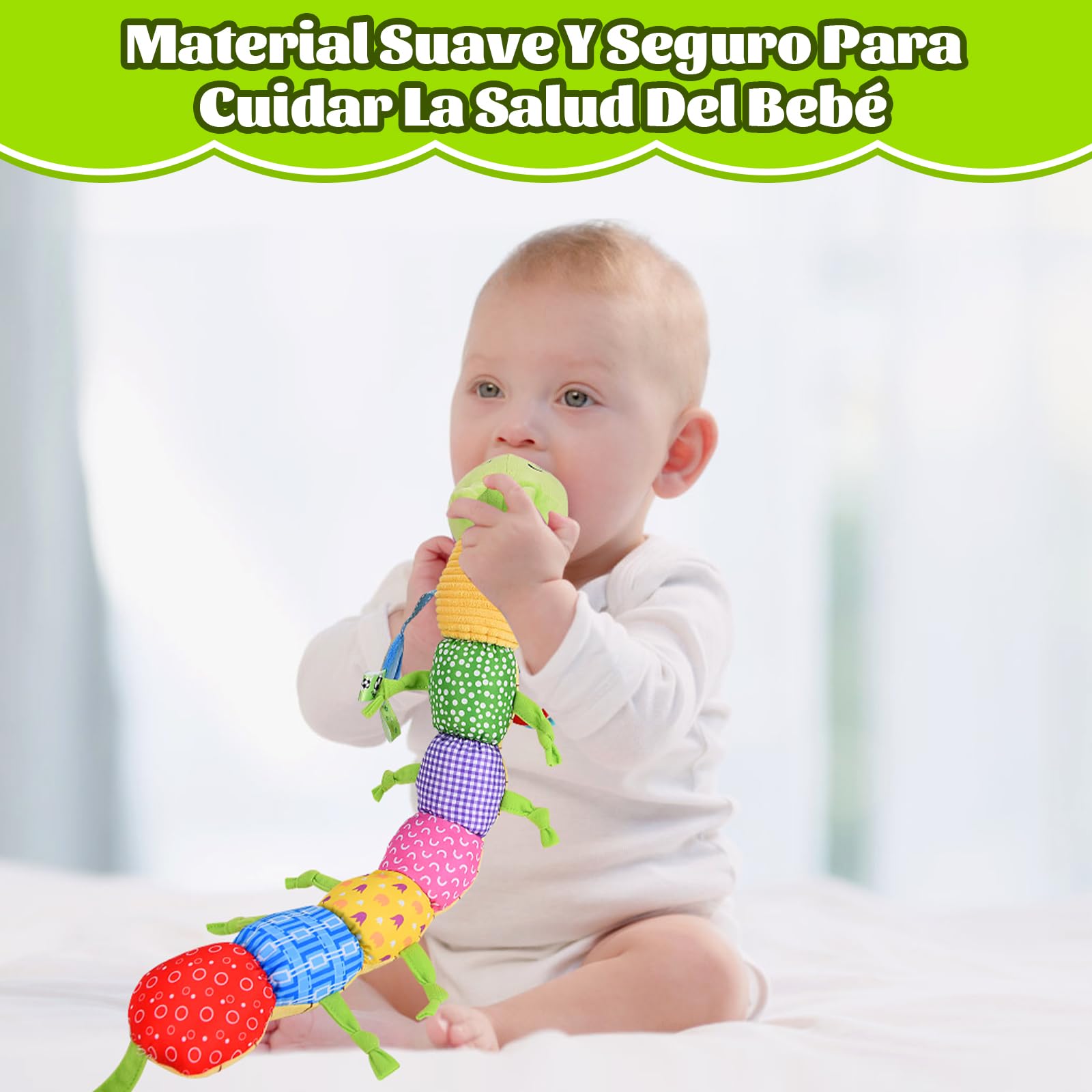 Herenear Juguete de felpilla de felpa, juguete musical de peluche, sonajero y texturas, juguete para bebé de 6 meses, regalo para niños y niñas