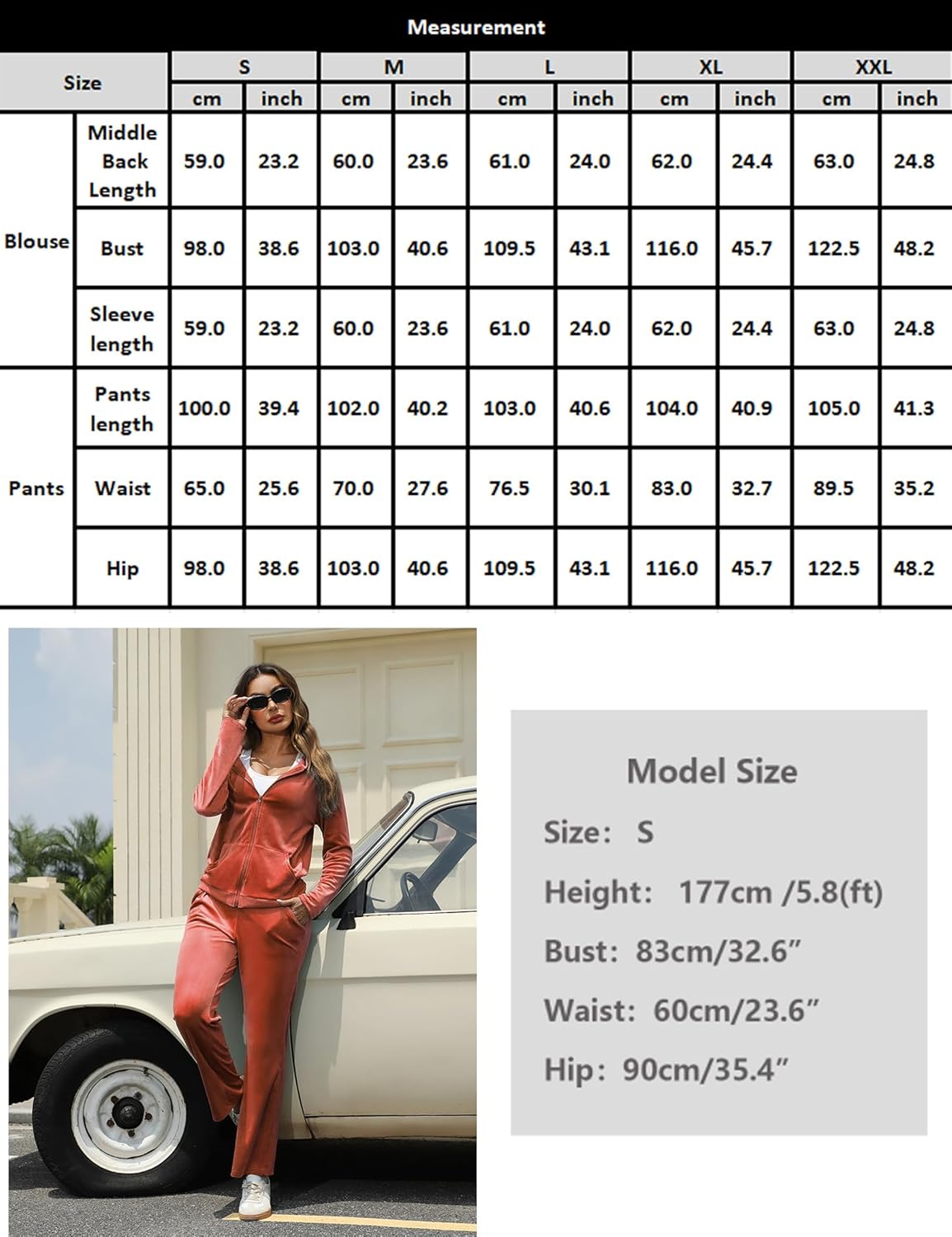 Marvmys Velour Tracksuit Womens 2 Piece Outfits Velvet Sweatsuit Jogging Suit Full Zip Up Hoodie and Sweatpants Set - Image 7