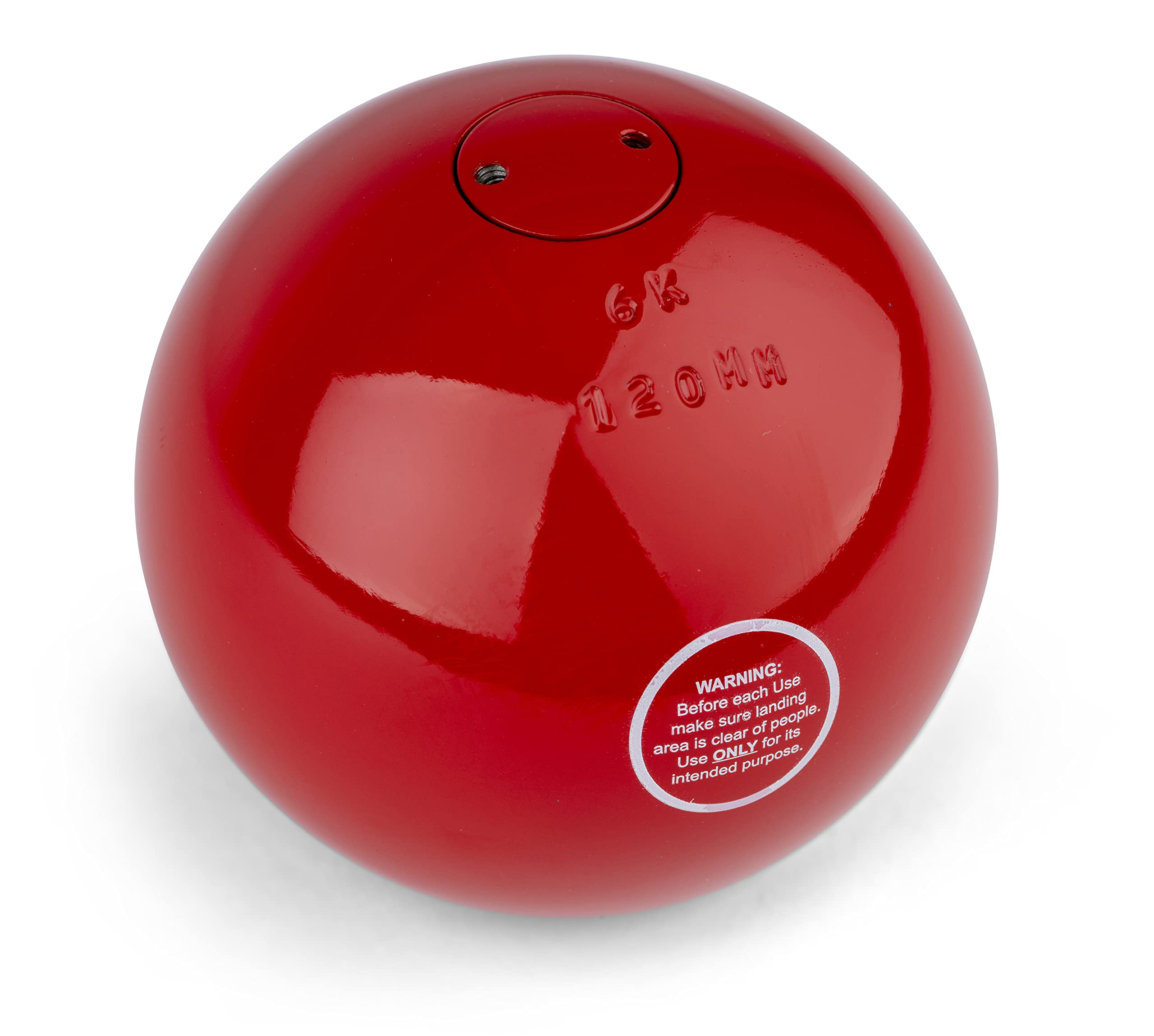 Vinex Poids de Lancer | 6kg | Boule de Lancer | Lancer du Poids 6kg | Compétition et Entraînement | 120 mm | Rouge | Certifié WA