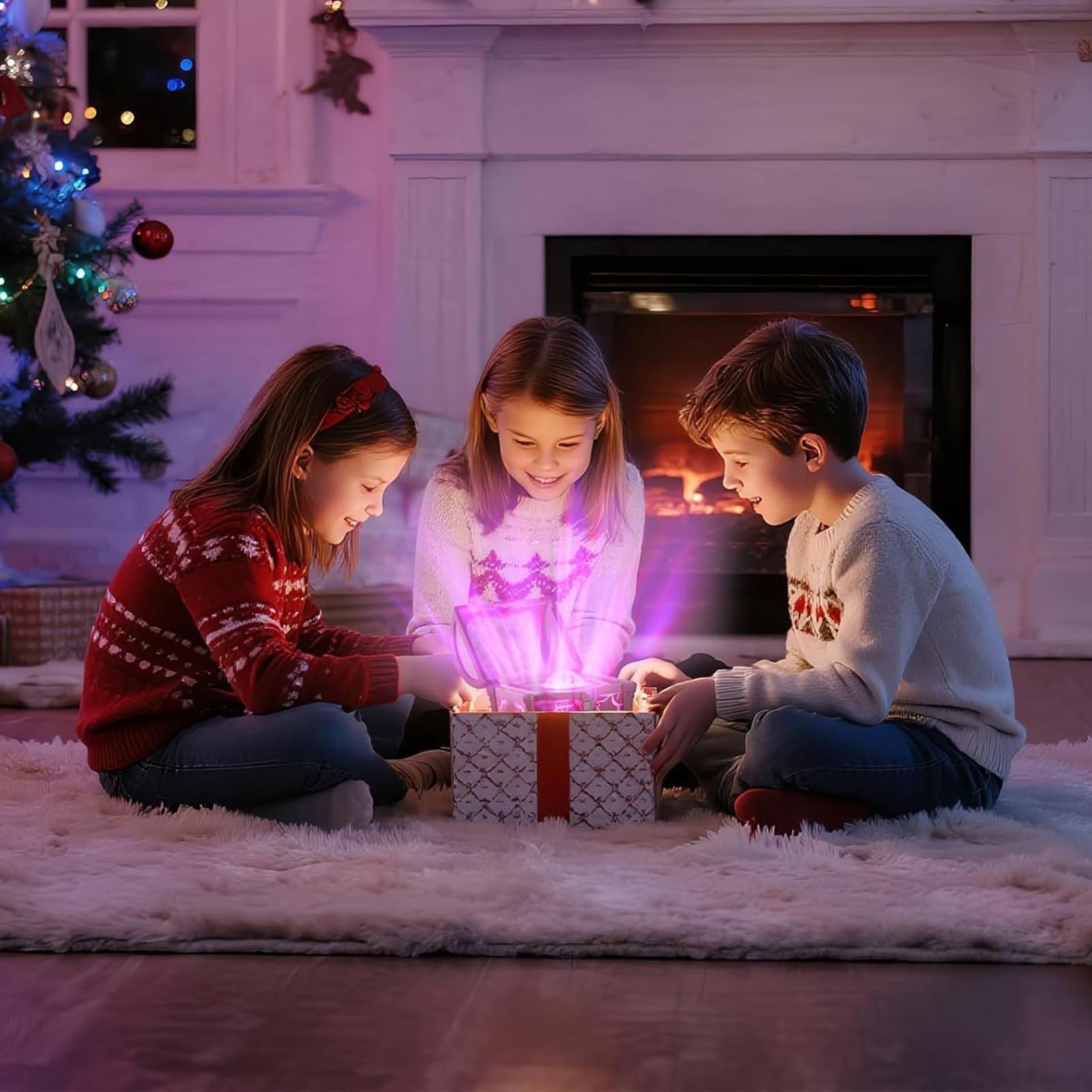 Genérico Luz Nocturna Galáctica Lámpara Regulable | Lámpara Nocturna LED Y Proyector De Habitación Con Temporizador para Mujeres Niños Niñas Mesita de Noche Navidad