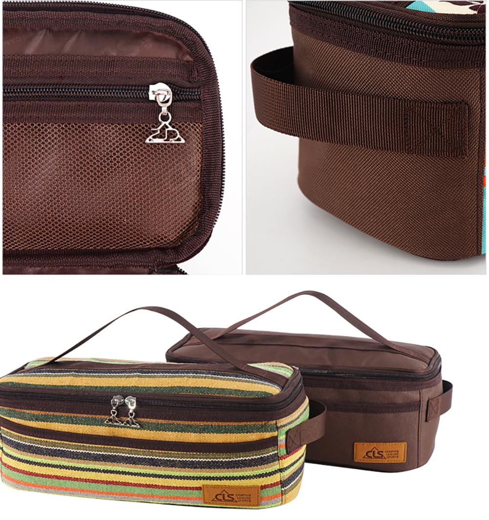 Sac à couverts d'extérieur avec organiseur pour camping, rangement portable de baguettes, cuillère, assiettes et pique-nique avec poignée