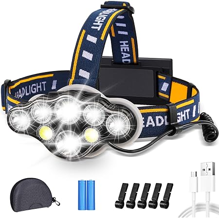 Lampada Frontale LED Blukar 2000 Lumen Ricaricabile - Sensore Movimento, 8 Modalità, Impermeabile, Per Outdoor - Foto 6