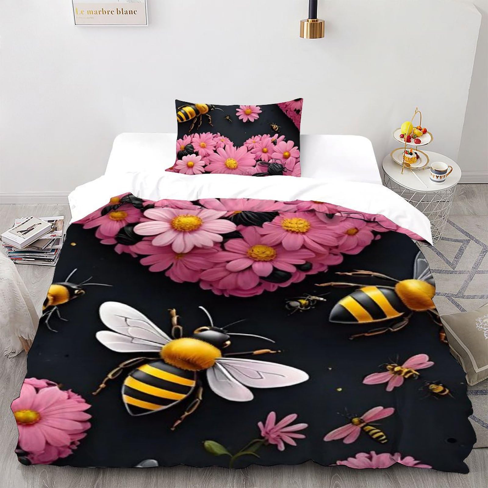 Housse de couette single animaux 135x200cm en microfibre douce et lavable