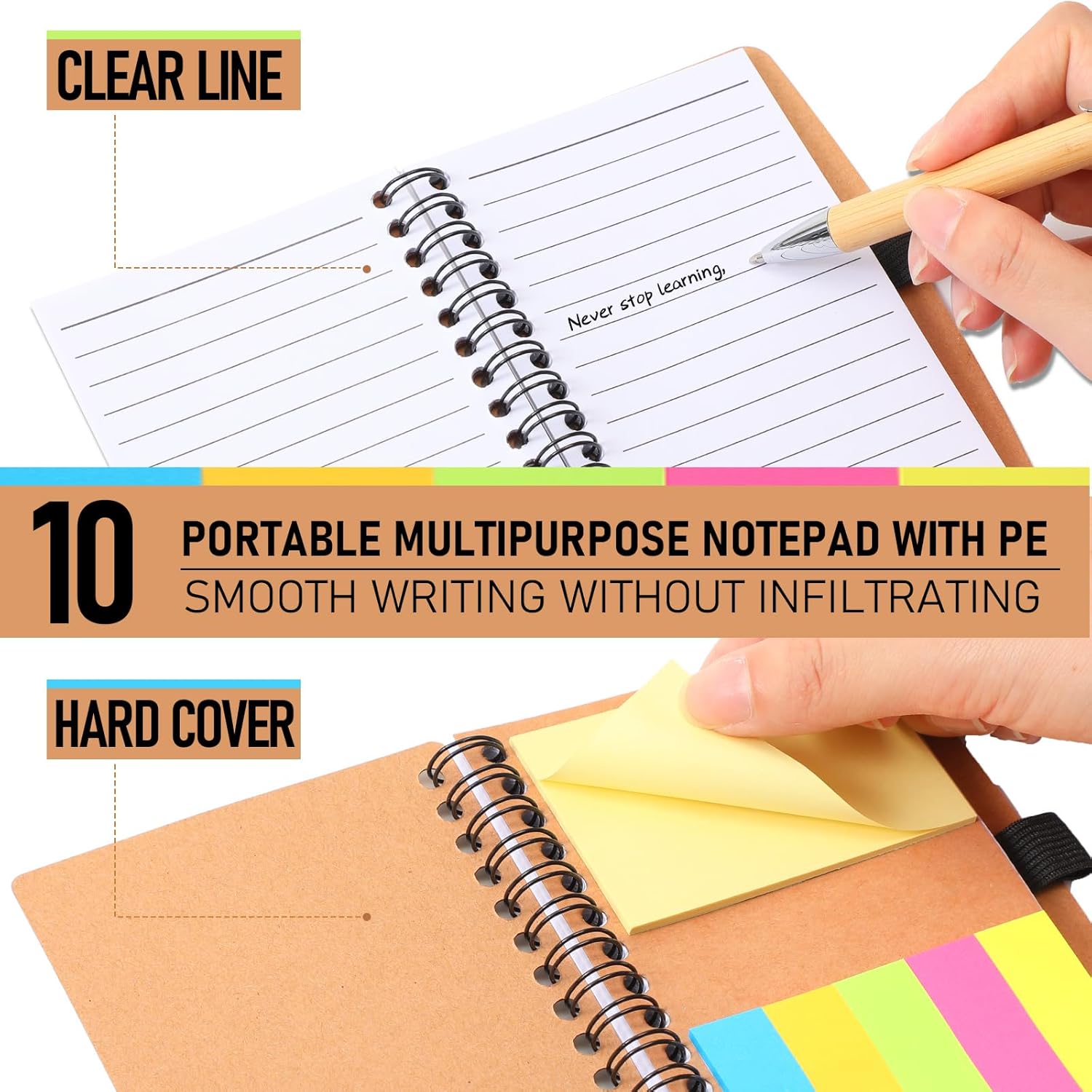 Honoson Valentines Employee Appreciation Gift Bulk Inspirational Notebook with Note and Motivational Bamboo Ballpoint Pen for Team Group Staff Coworker Volunteer Office Must Have(10 Set) - Image 5