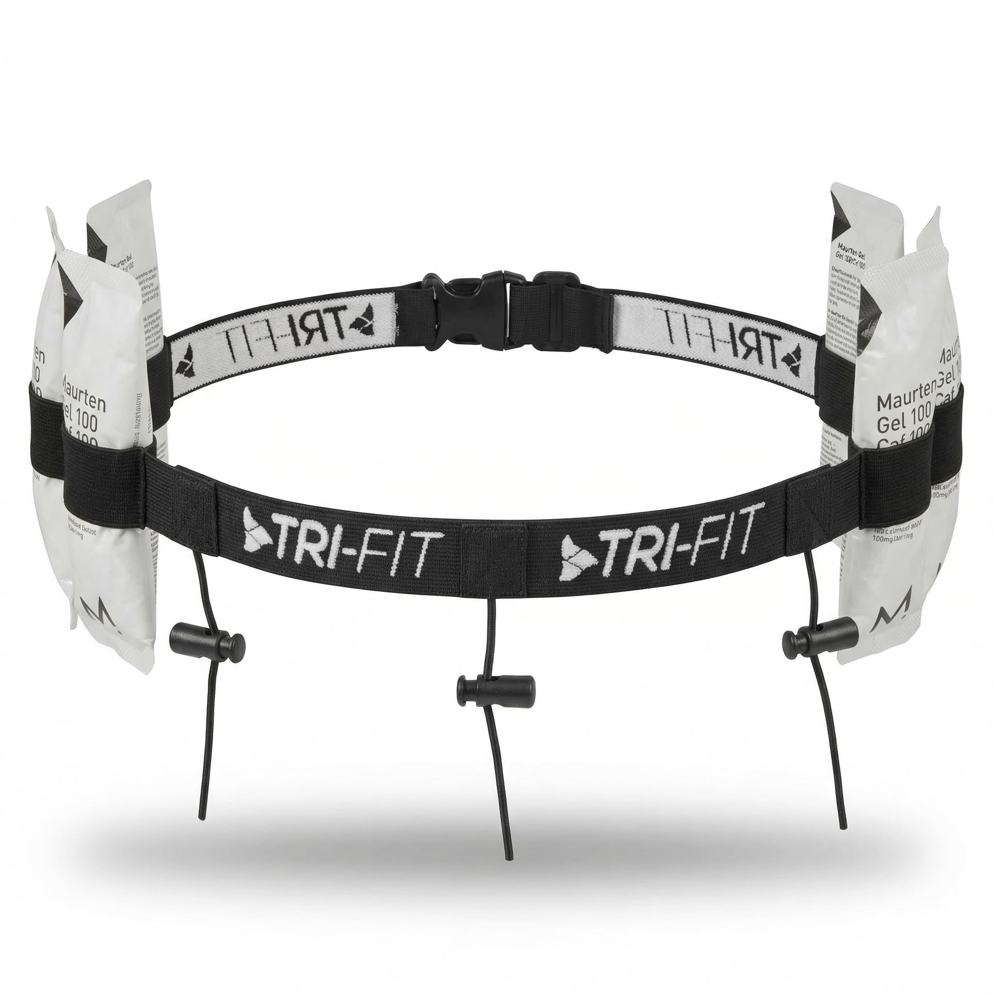TRI-FIT Race Number Belt | 6 Energy Gel Loops | Three Bib-Lock Toggles | Designed For Triathlon, Marathon, Running, Cycling & Ironman
