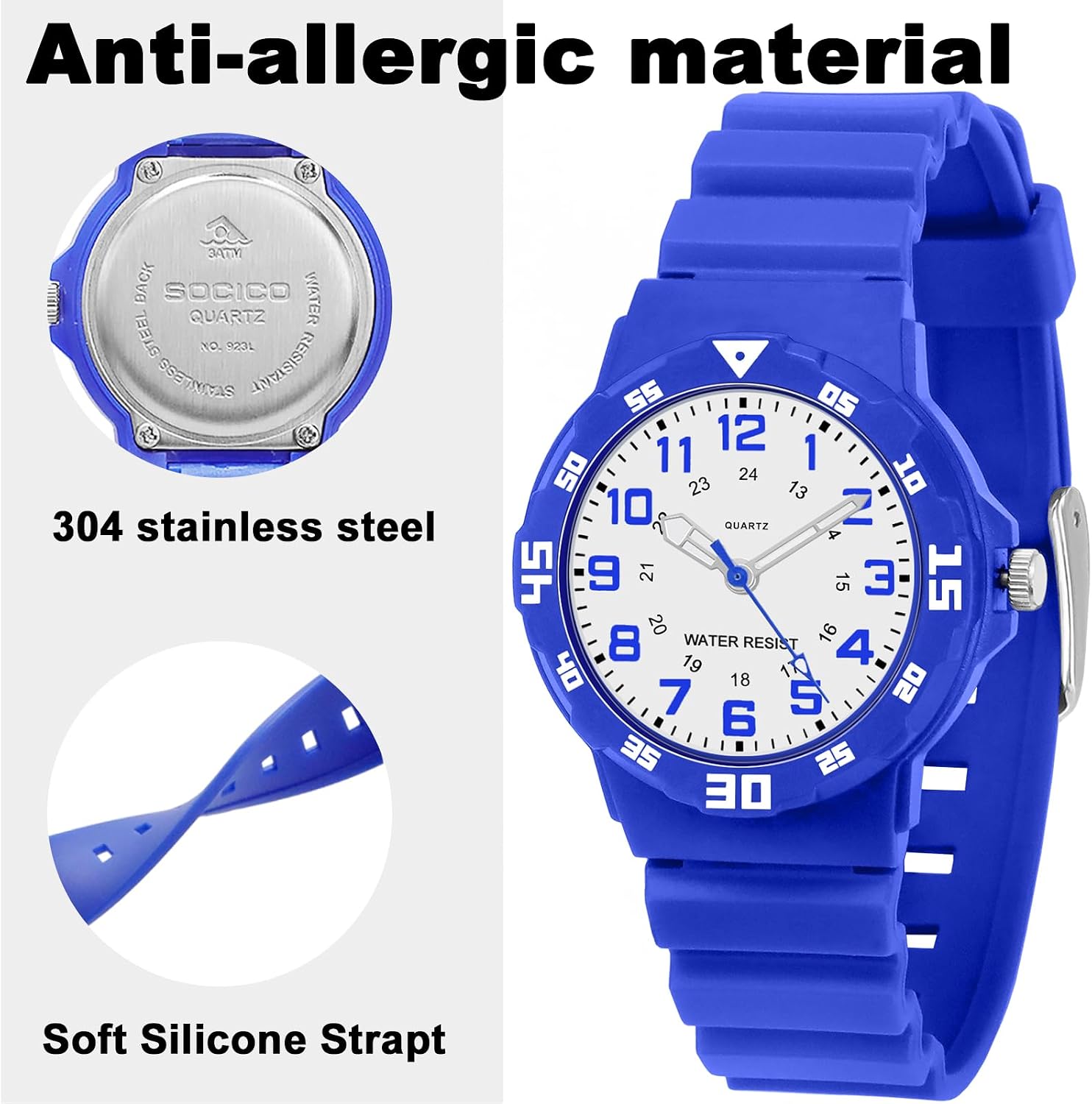 CKV Kids Analog Watches for Girls Boys Children Watches with Luminous Easy to Read Learning Time, Soft Band, 30M Waterproof Child Watch, Great Birthday Gifts for Ages 3-12 Kids