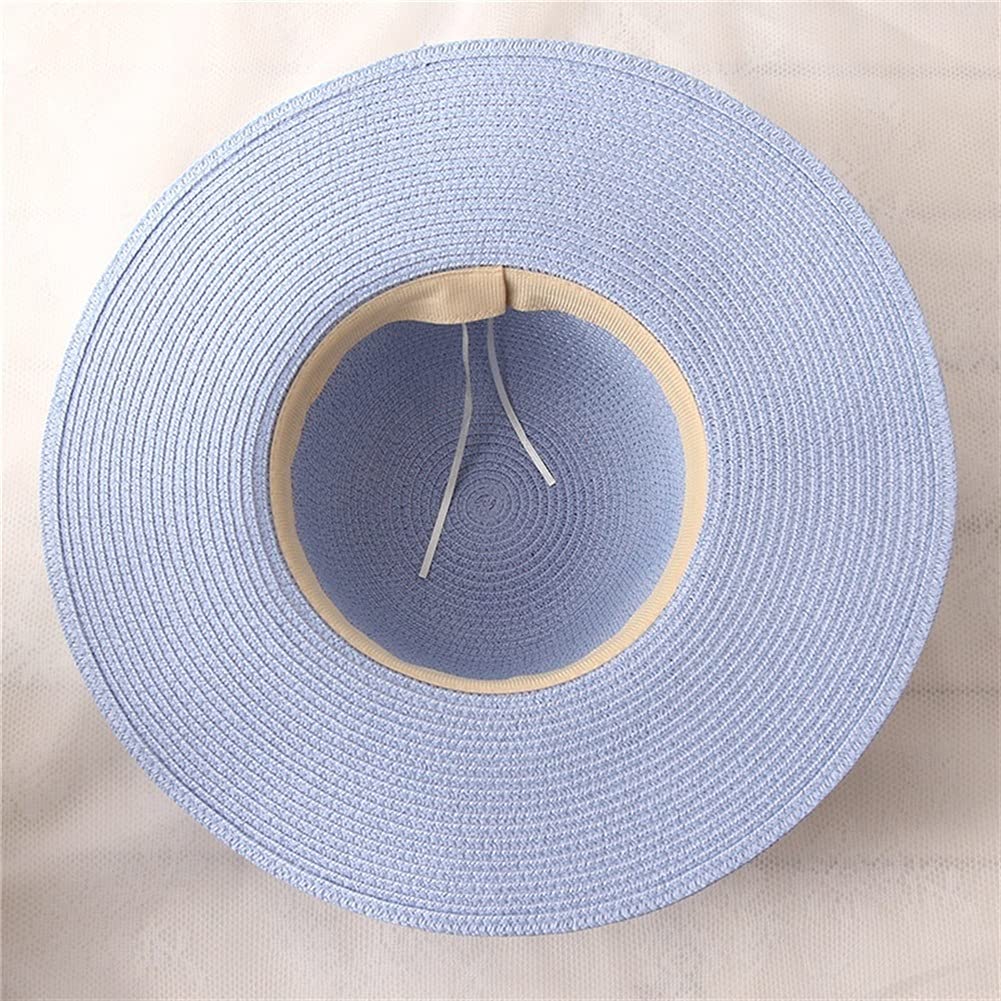 Sombreros de Sol de Moda Sombreros de ala Ancha de Paja de protección Sombreros de Sol de Verano para Mujeres con Sombreros de Playa de Ocio (Color : B, Size : Mcode) (E Mcode)