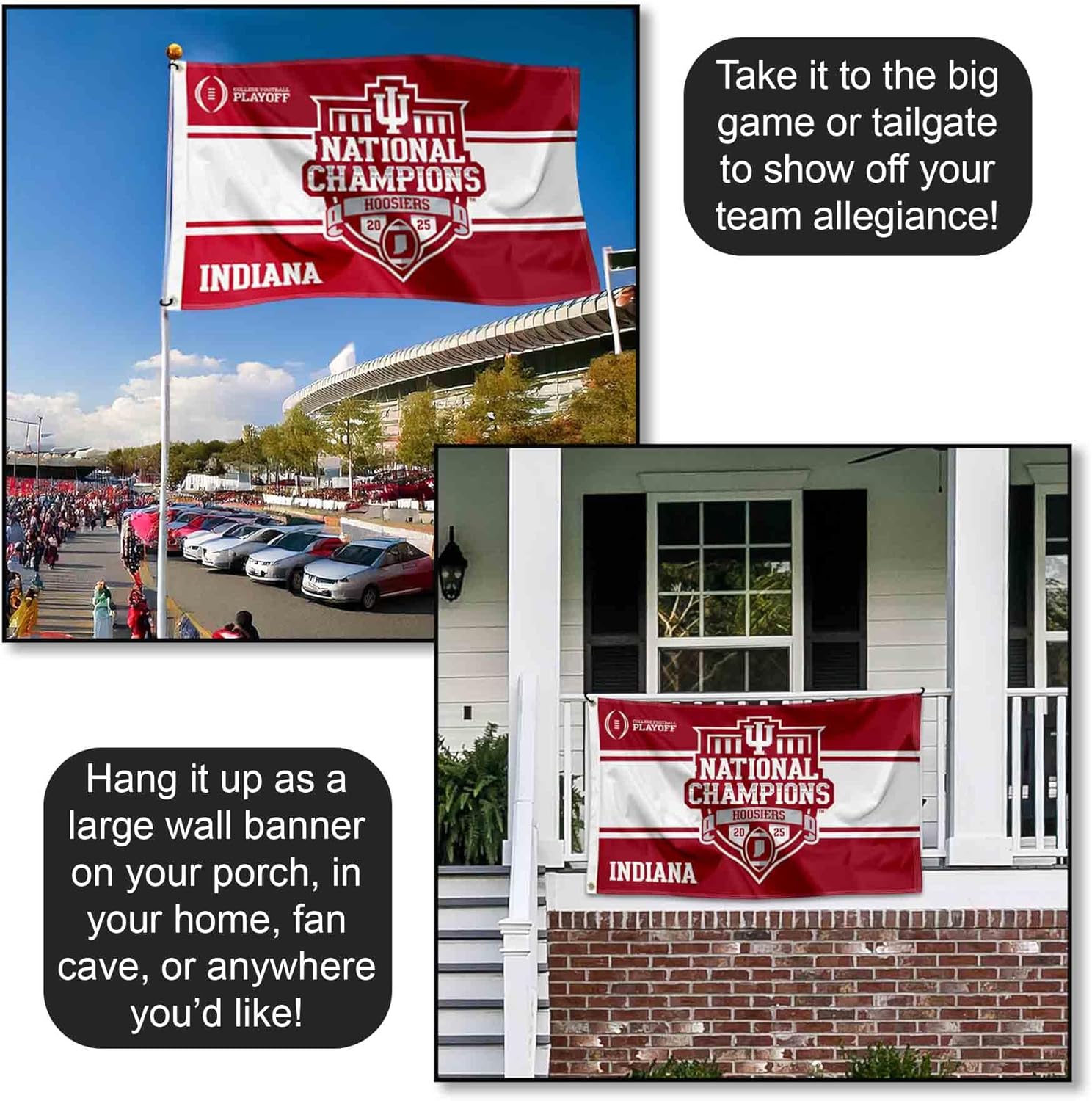 Indiana Hoosiers 2025 College Football National Champions 3x5 Grommet Flag - Image 4