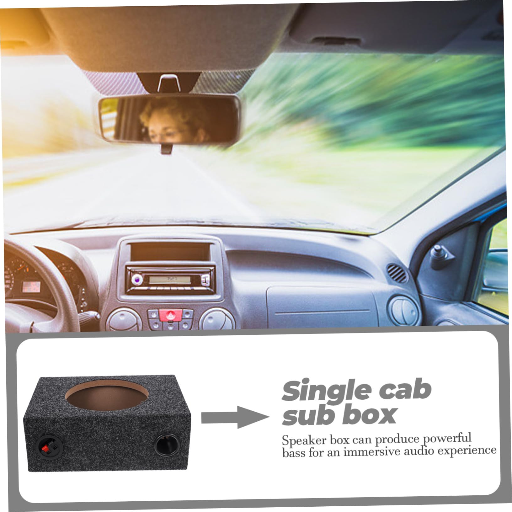 Box Per Subwoofer Sigillato Moquette Da 8 Pollici, Cassa Singola Subwoofer Auto, Sub Box Compatto Per Aggiornamento Impianti Audio Fai-da-te