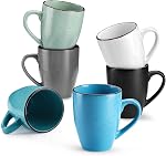 Vancasso Navia Coffee Ensemble de tasses 4, Céramique 12 Coupes de café Oz pour Cappuccino, Latte, Thé, Multi Bleu