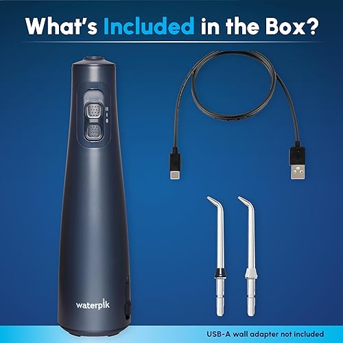 Miniatura 4 de Waterpik Irrigador de agua portátil recargable de pulso inalámbrico para dientes, encías, cuidado de aparatos ortopédicos y viajes con 2 puntas de