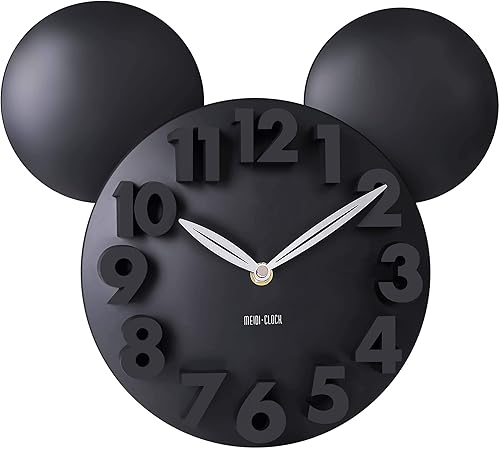 Reloj de pared con diseño de Mickey Mouse y números en 3D de la marca LOCOMO