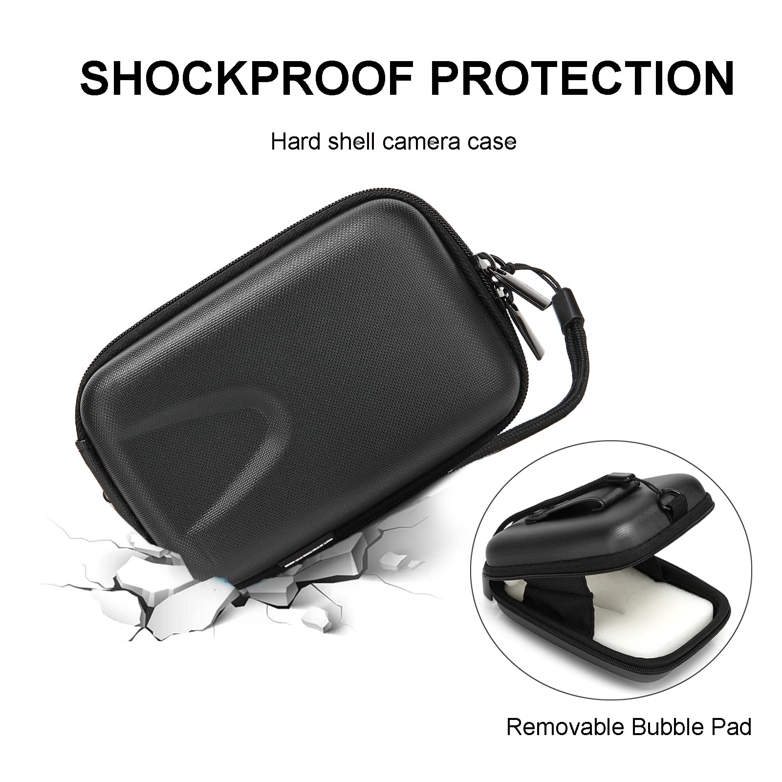 Funda para cámara digital, pequeña bolsa rígida para lente de cámara, impermeable, soporte de almacenamiento protector para RX100m3/m6 ZV1 Canon G7X2 G7X3