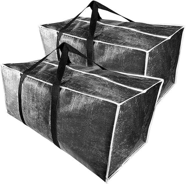 ORACHA Moving Bags Large Storage Bags with Zips Laundry Bags for Clothes, 119L 26gallons Extra Large Moving Bags for Duvet , Waterproof Storage Bag for Traveling, Under Bed Storage Christmas, 2 Pack