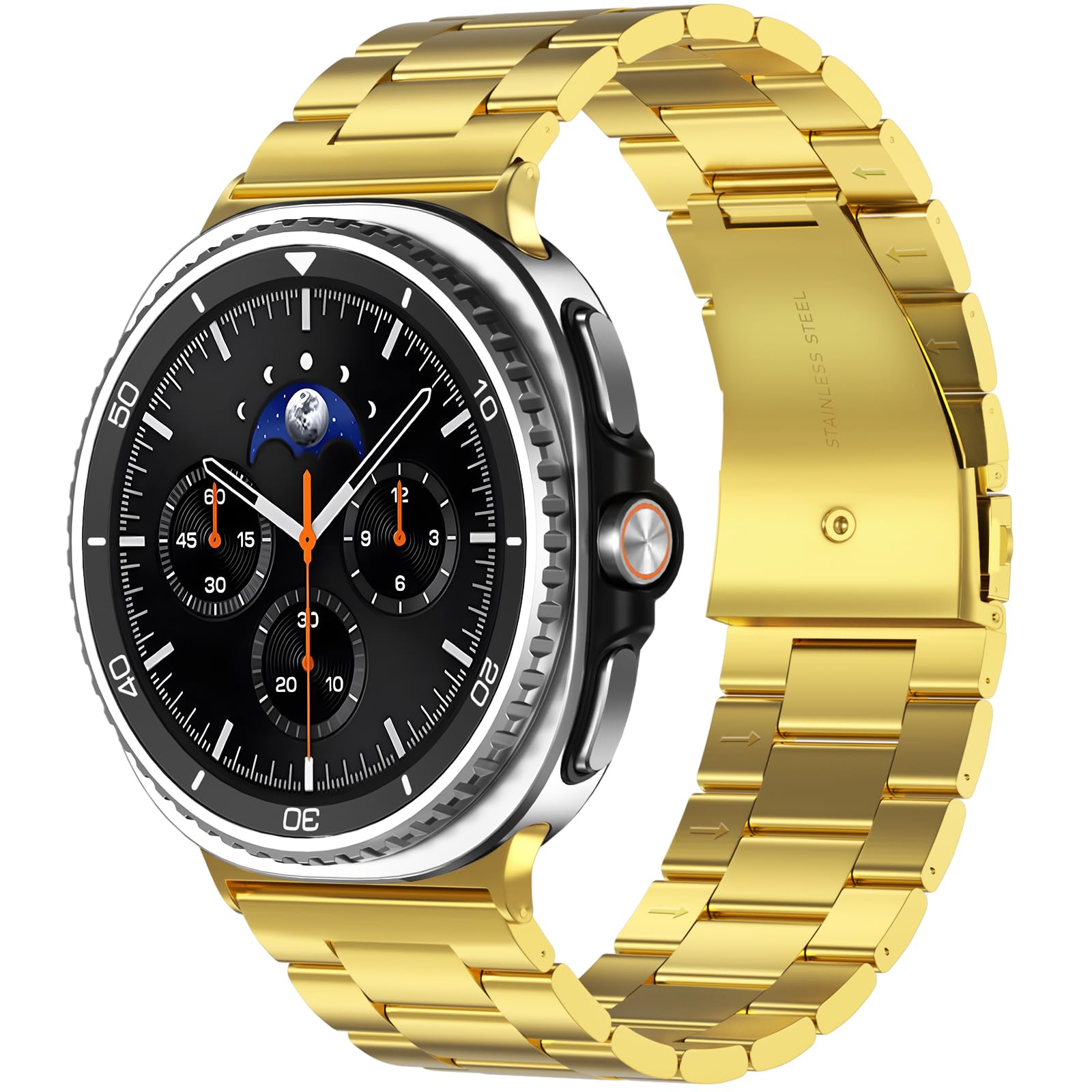 304L Edelstahl Armband Kompatibel mit Samsung Galaxy Watch 8 40mm 44mm 8 Classic 46mm(2025) Armbänder Metall armband No Gap Business Armband für Galaxy Watch 8/8 Classic Damen Herren