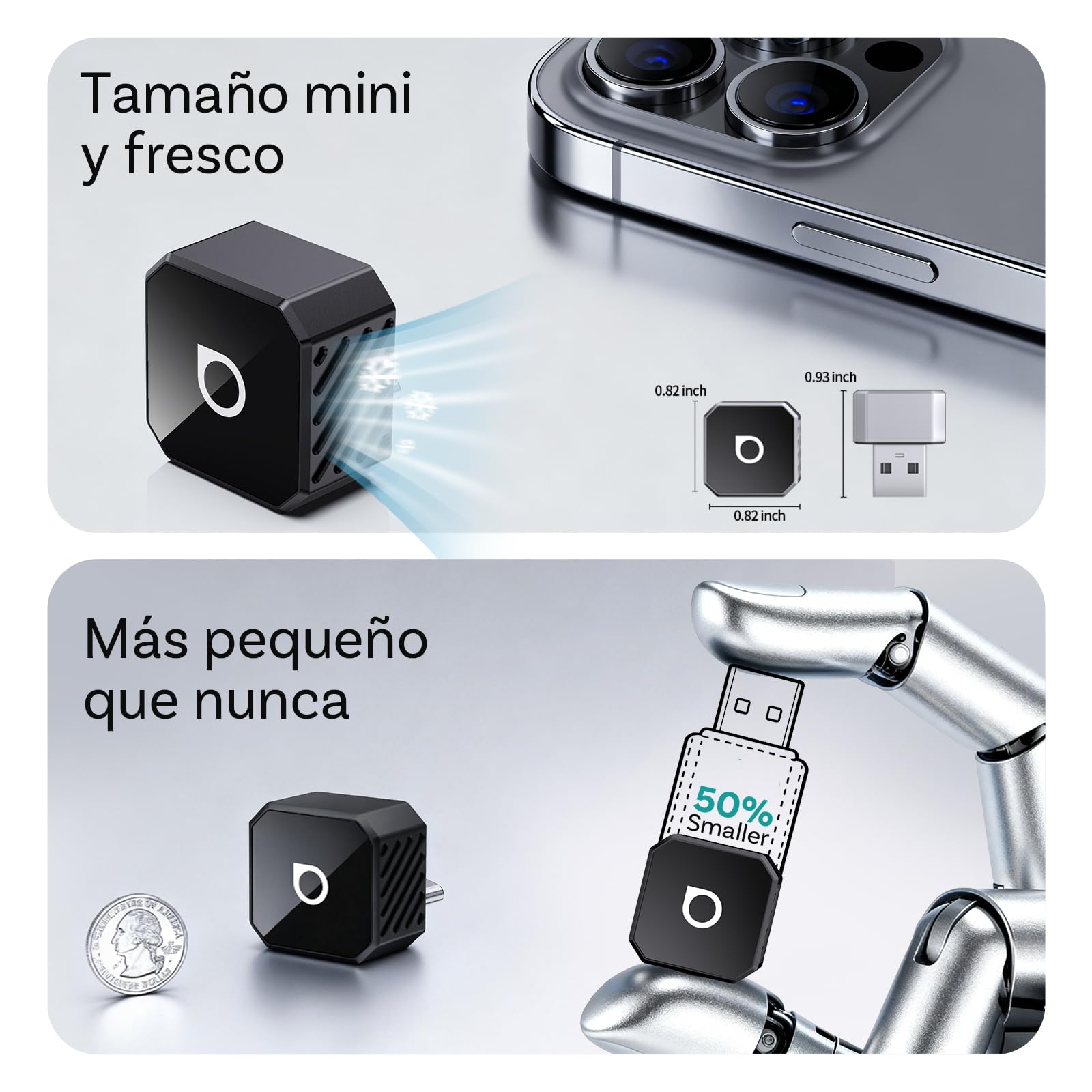 OTTOCAST Mini Pot Tipo C 2026, Adaptador Inalámbrico USB C para CarPlay y Android Auto, Compatible con iOS 10+/Android 11+ y Vehículos a Partir de 2016, Plug & Play, Actualizaciones OTA, Negro