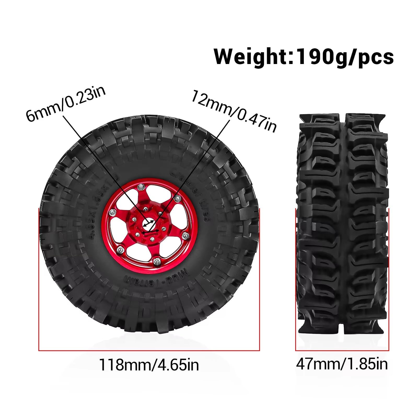 Pneumatico Ruota Beadlock Per Traxxas Per TRX4 Per TRX6 D90 1/10 Accessori