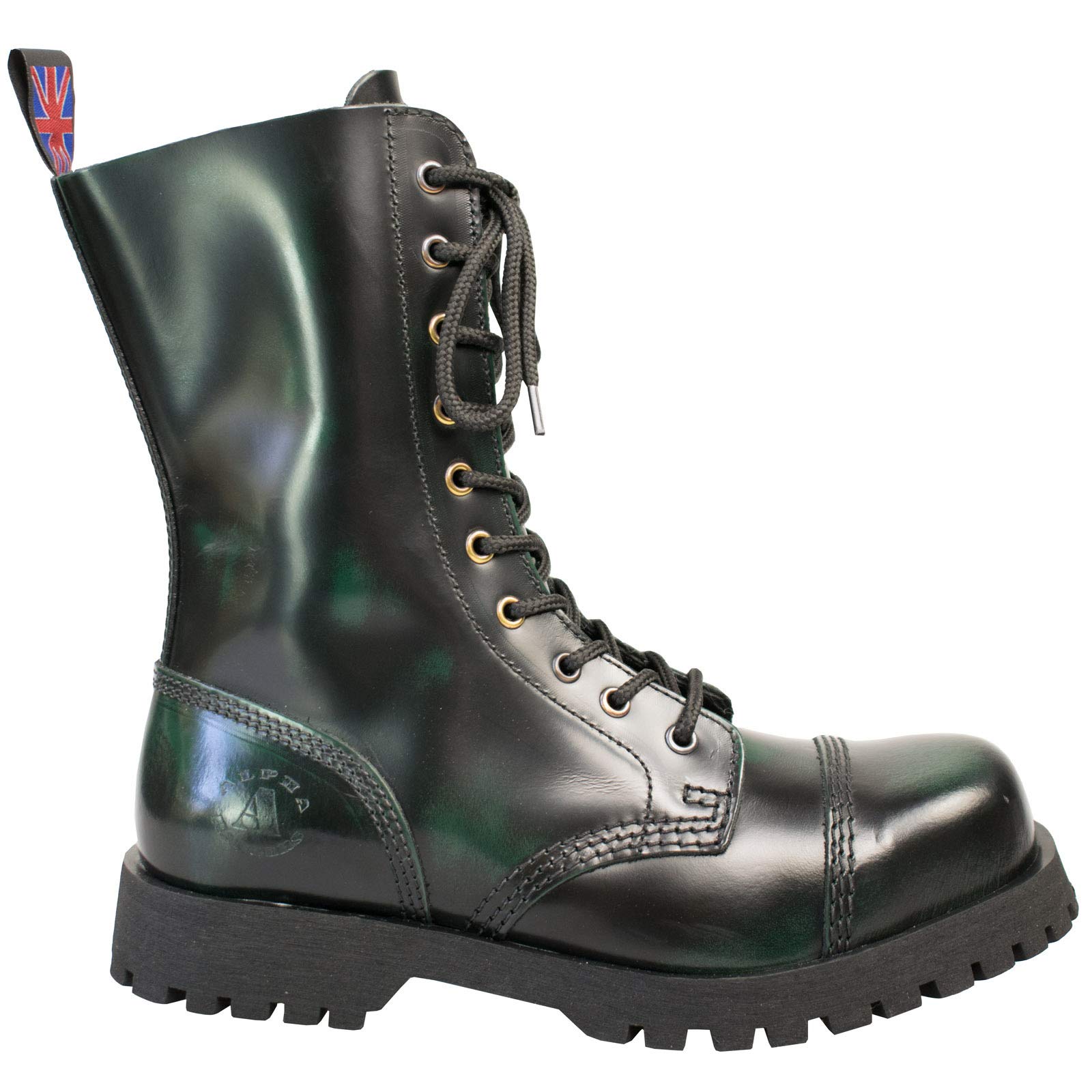 Alpha Rangers 10-loch Boot, Ranger Festival Army Gothic, Leder Springerstiefel,
