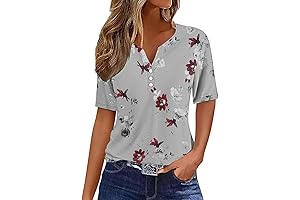 Ceboyel Womens Floral Print Summer Tops 2024 Dressy Casual Blouses