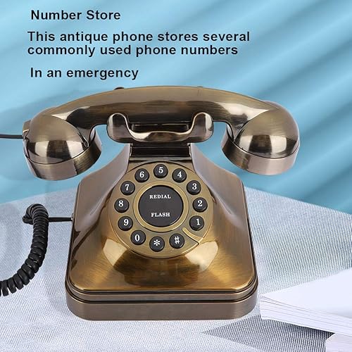 Miniatura 4 de sjlerst Teléfono antiguo para el hogar reducción de ruido tienda de números marcación de botones WX-3011  Teléfono de bronce antiguo teléfono fijo