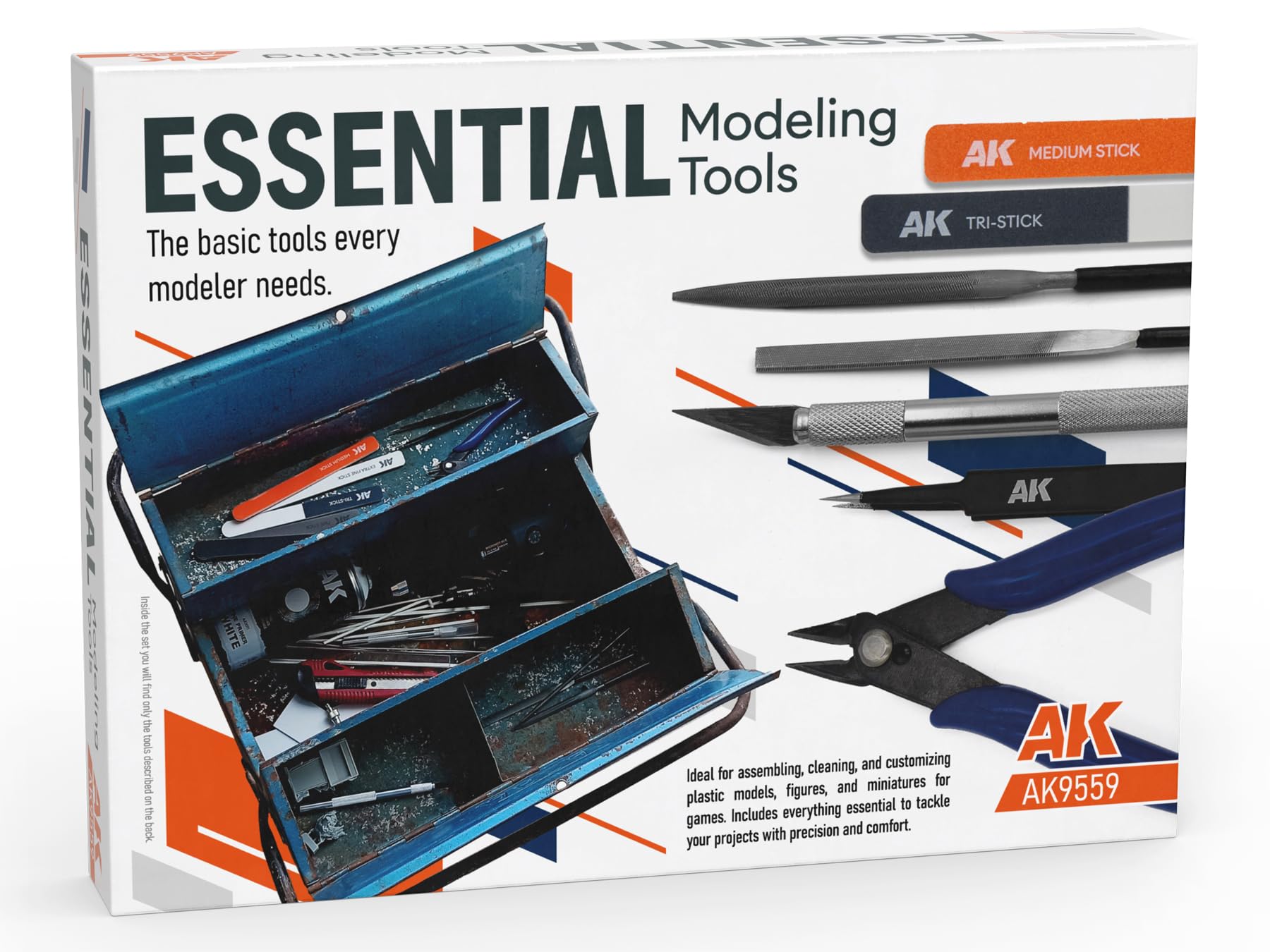 Ak Interactive Black Ak Tool Ak9559 Essential Modeling Tools (11Pcs Set)