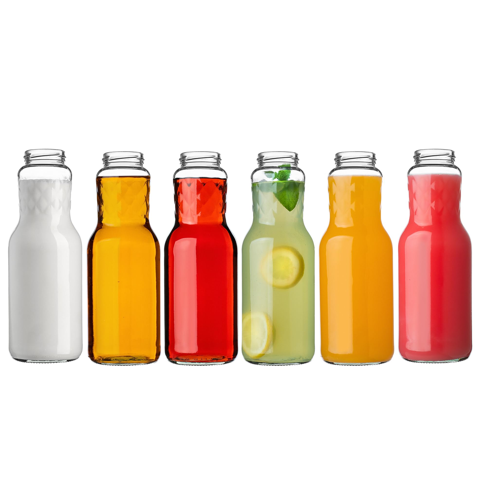 KADAX Glazen Flessen, 1 L, 20 Stuks, Sapflessen Met Schroefdop Diameter 53 Mm Lege Flessen Om In Te Maken En Vullen Weckflessen Voor Sap Fles Brede Hals Goud 3110077449