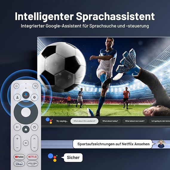 Google TV Box - Smart Android Box Supports Google TV Netflix 4 K Streaming Media Player Supports Voice Assistant Dolby Audio HDR10+ Wireless Screen Mirroring 2GB+16GB Dual Band WiFi
