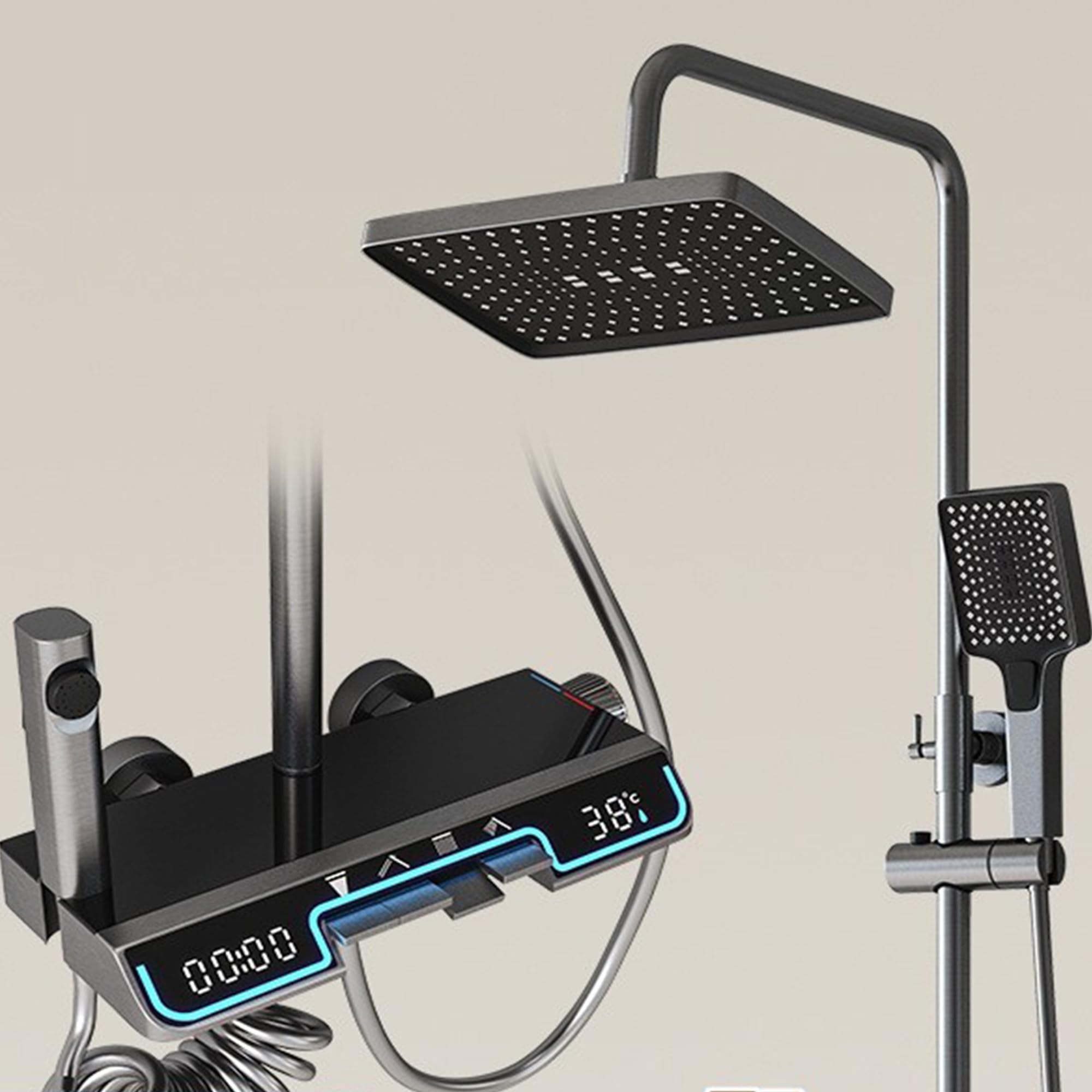 See full amazon price history chart for B Backline Brass Thermostatic Shower Panel Full Set| Temperature Display Shower Set 4 Function | Mixer Shower System | Hand shower | overhead Shower | Jet Spray For Bathroom Shower Set (Gun Grey) B Backline Brass Thermostatic Shower Panel Full Set| Temperature Display Shower Set 4 Function | Mixer Shower System | Hand shower | overhead Shower | Jet Spray For Bathroom Shower Set (Gun Grey) (B0DGT6F5ZR) Amazon Price History, Amazon Price Tracker