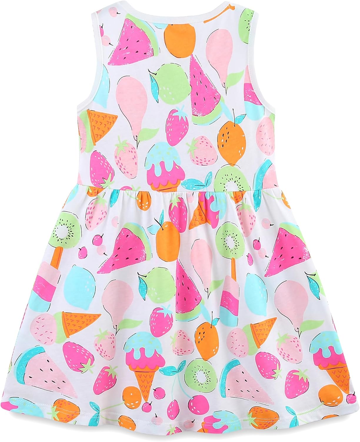 Hongshilian Toddler Girls Casual Cotton Dress Cartoon Appliques Short Sleeve Summer Playwear Dresses - Image 3
