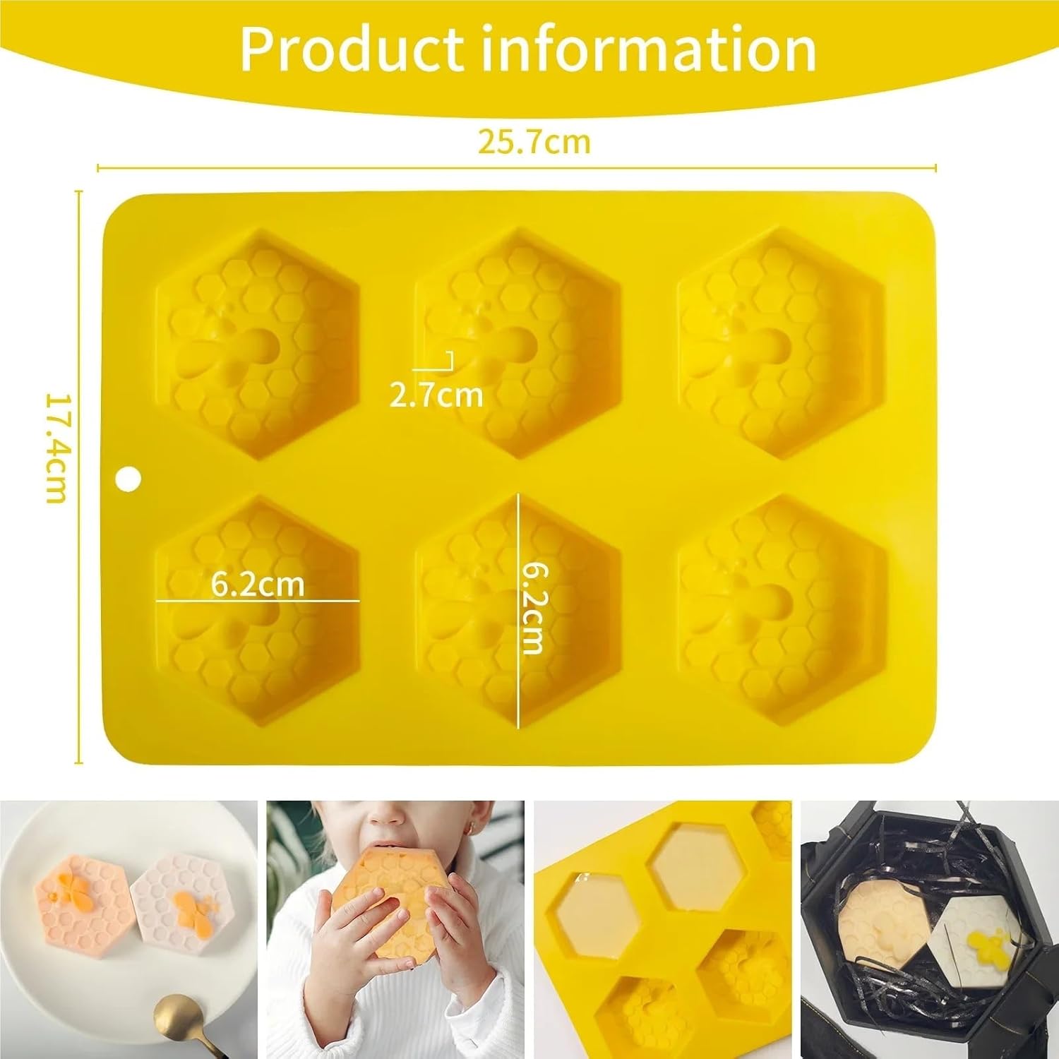 Porous Honeybee Silicone Baking Mold Honeycomb DIY Chocolate Candy Jelly Ice Making Set Cake Decor Soap Candle Mould(Army Green-1)