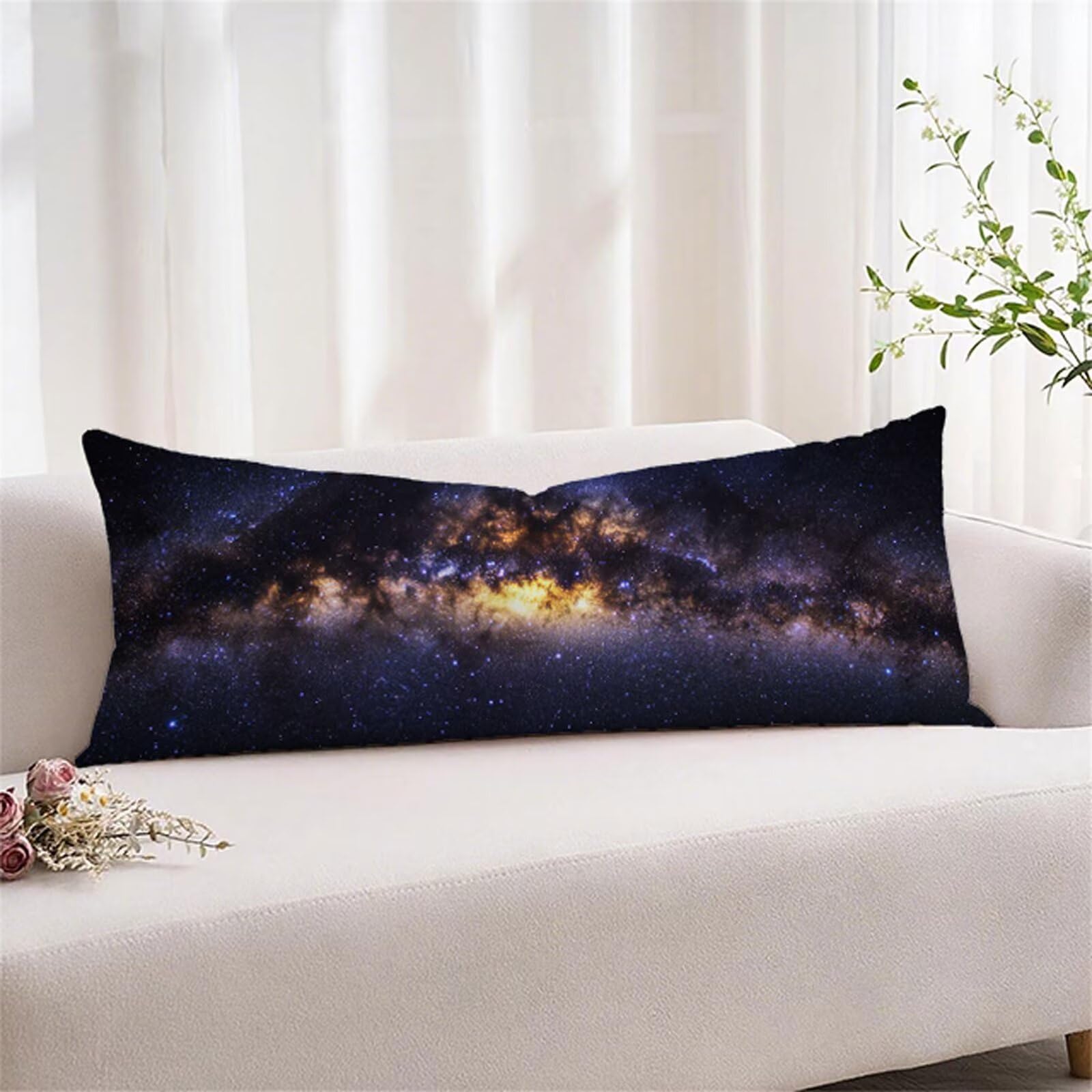 Czarna poszewka na poduszkę, długa poszewka na poduszkę, 71 x 210 cm, duża, super miękka, aksamitna poduszka na sofę z niewidocznym zamkiem błyskawicznym, dwustronny nadruk, długa poszewka na poduszkę