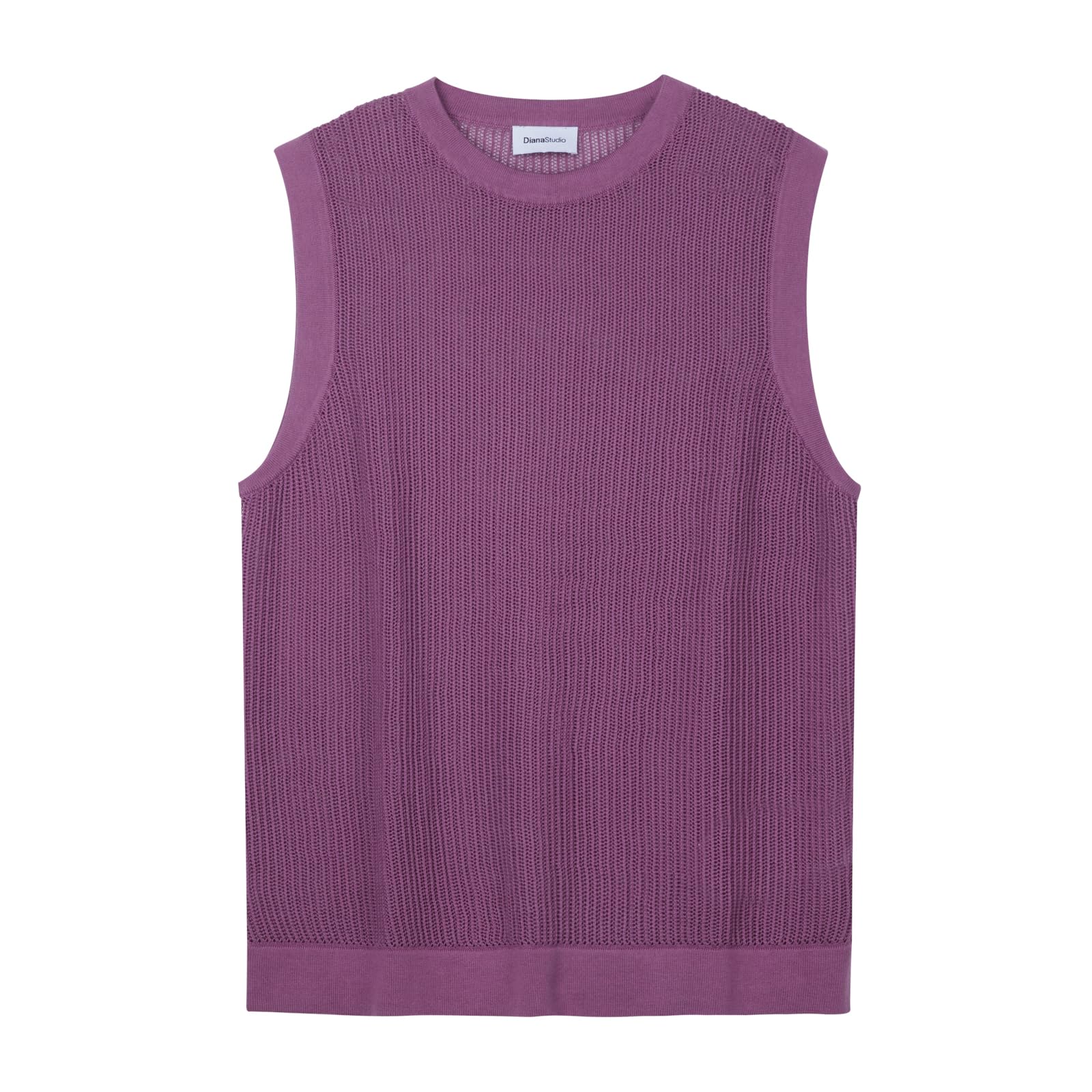 Diana Studio Chaleco De Punto Perforado Hombre – 100% Algodón, Corte Casual, Transpirable – Primavera Verano