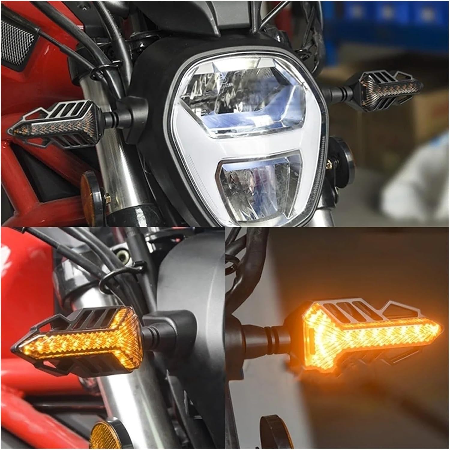 Generic Mini uniwersalne wskaźniki Sekwencyjne bursztynowe światła motocyklowe LED z funkcją migania, wodoodporne tylne światła motocyklowe, kierunkowskazy motocrossowe