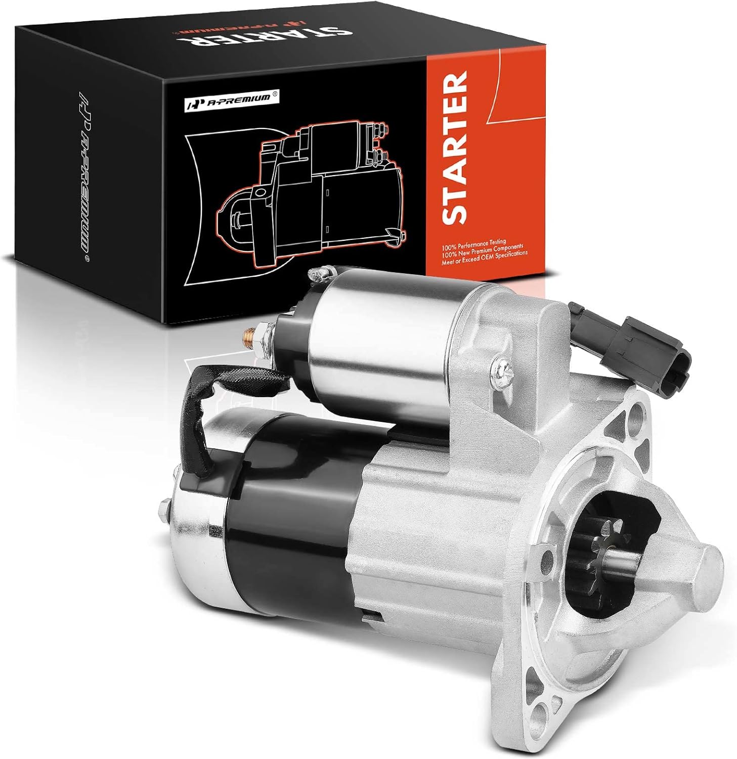 A-Premium Starter Motor Compatible with Nissan Frontier 2002-2004 L4 2.4L, Xterra 2001-2004 L4 2.4L, 12V 1.4KW 10-Tooth Clockwise, Replace# 23300-9Z400R, M000T87381, M0T87381